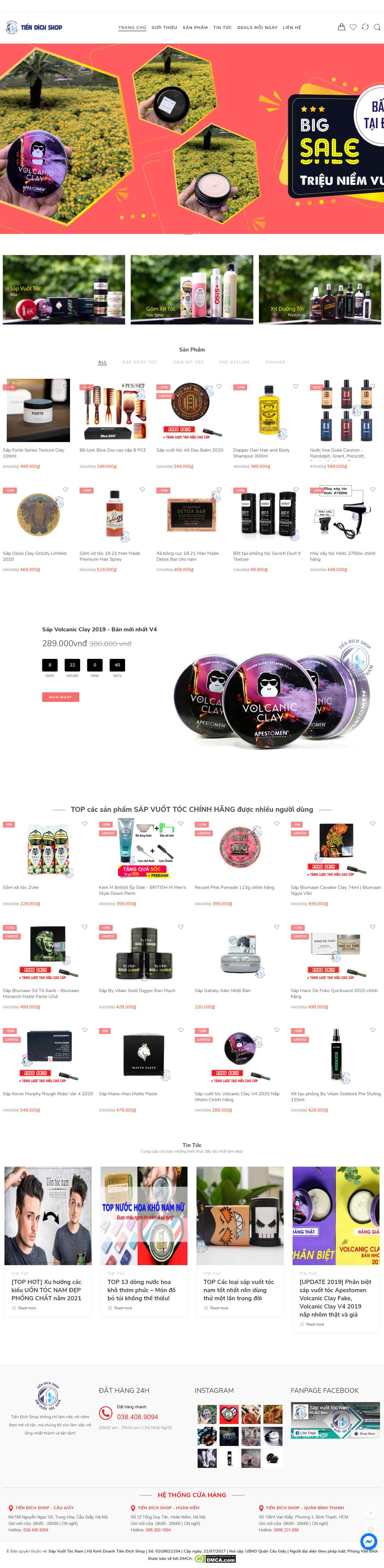 Thiết kế Website web sáp vuốt tóc - sapvuottocnamcom