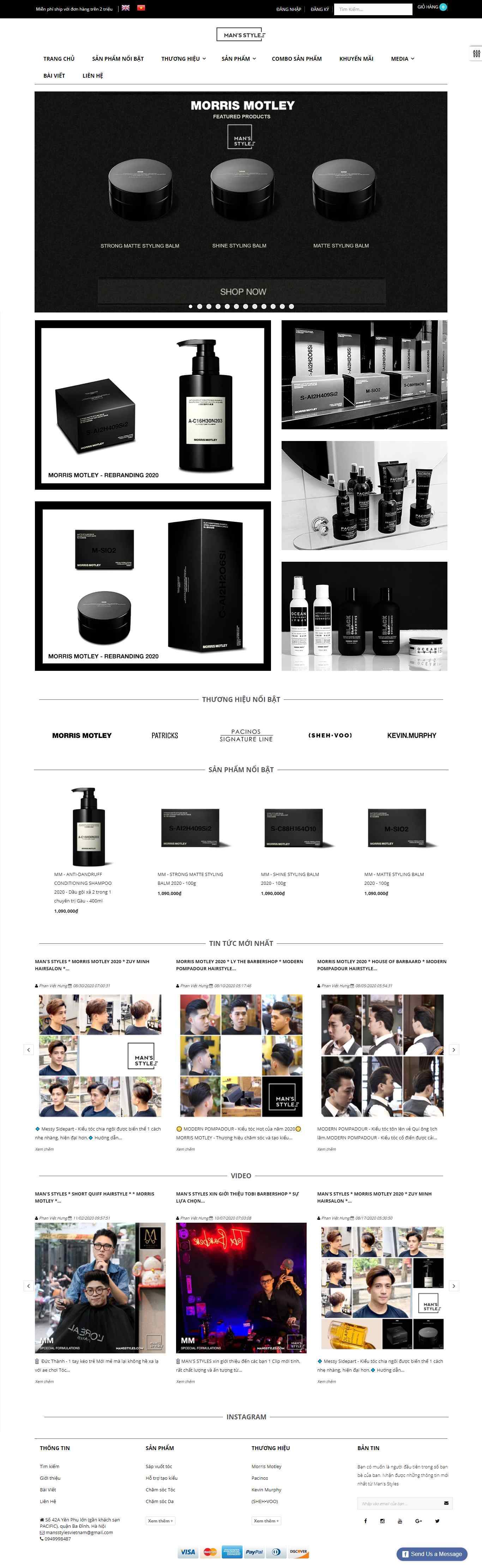 Thiết kế Website web sáp vuốt tóc - mansstylescom