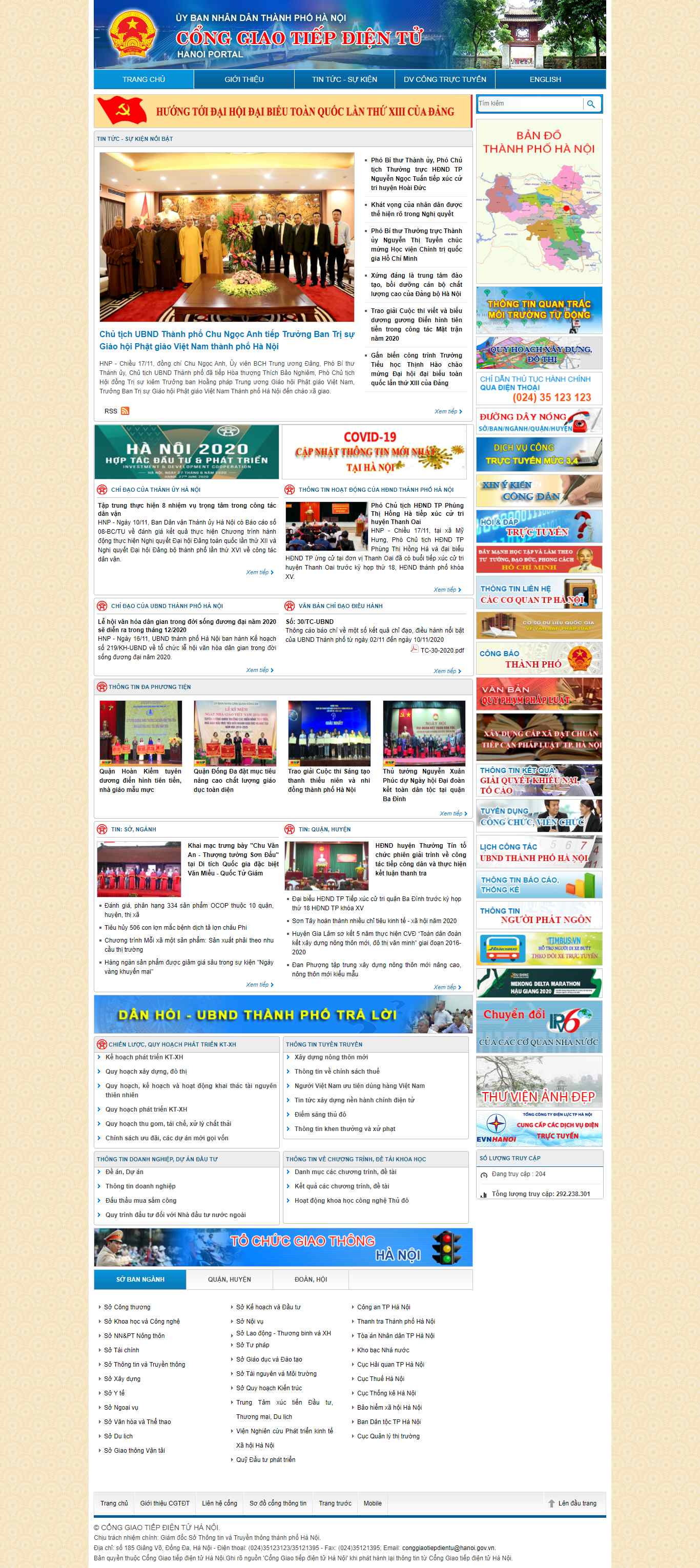 Thiết kế Website web sở ban nghành - portalhanoigovvn