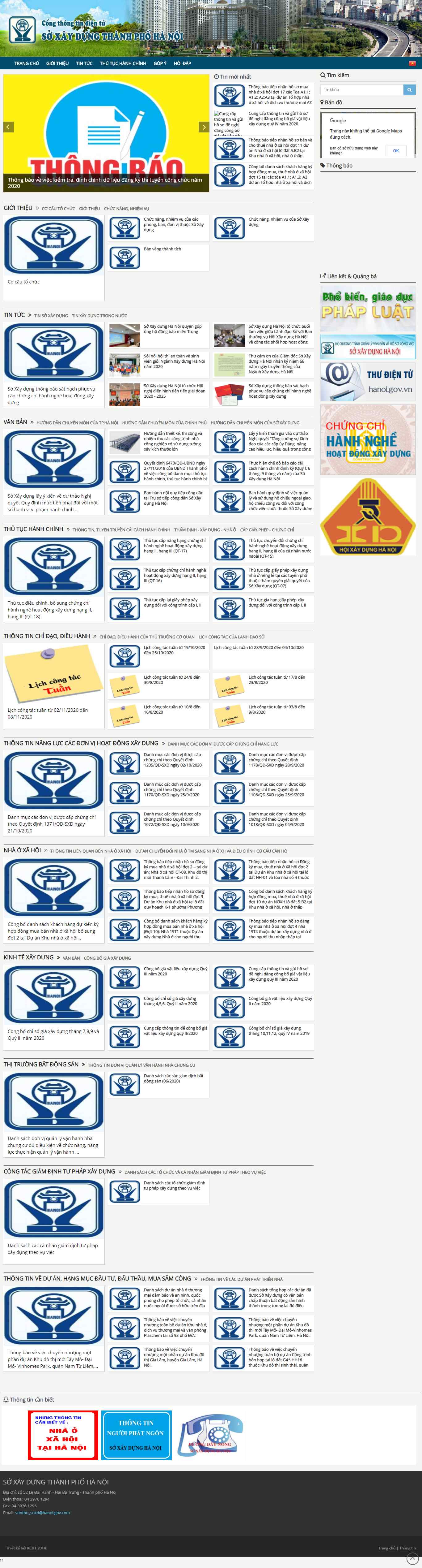 Thiết kế Website web sở ban nghành - wwwsoxaydunghanoigovvn