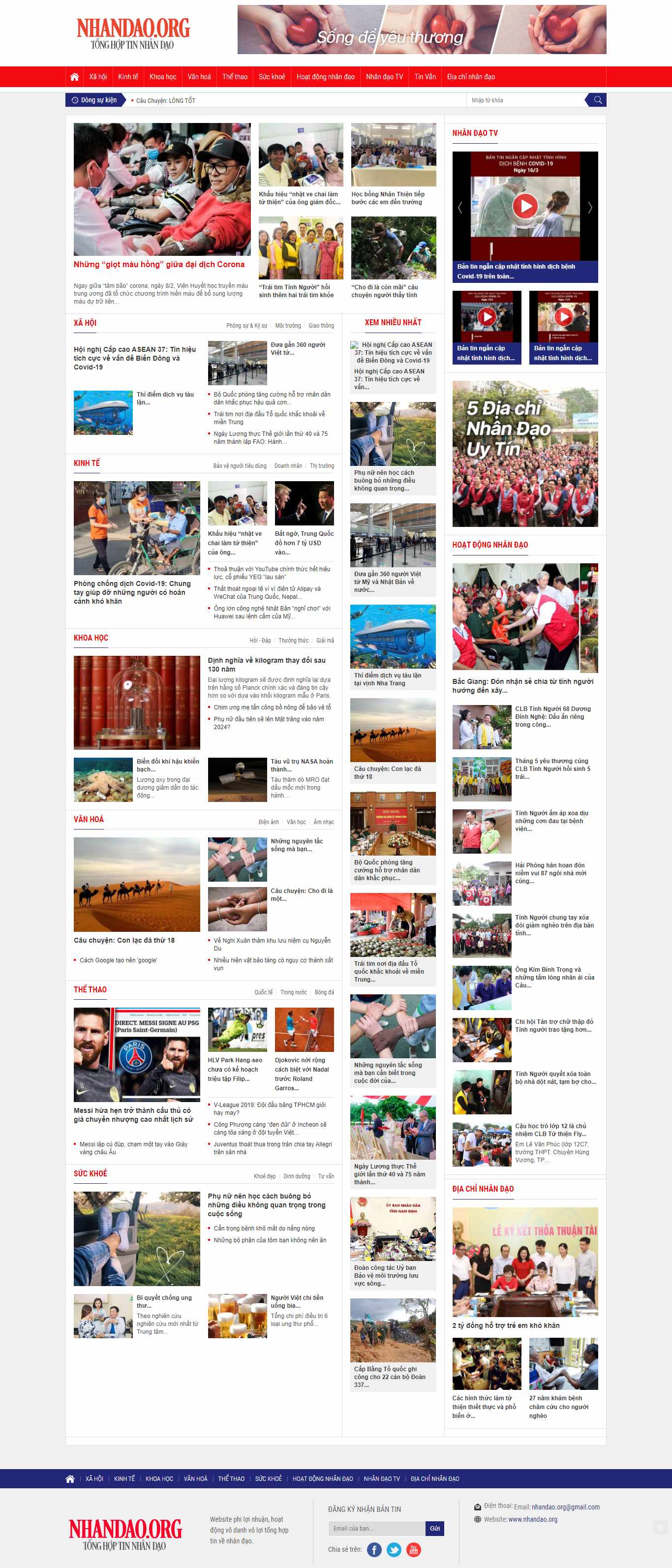 Thiết kế Website web tổ chức từ thiện - nhandaoorg