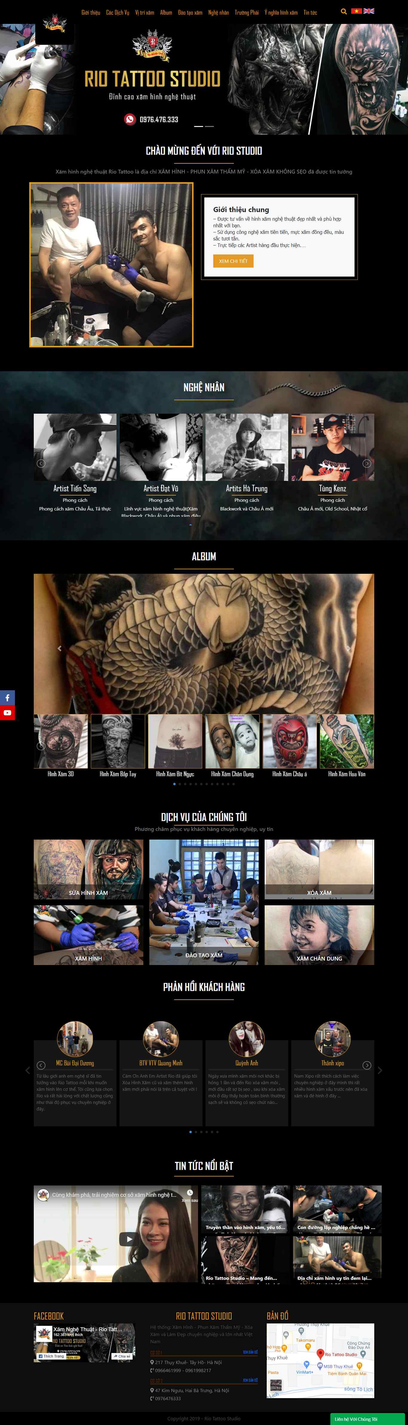 Thiết kế Website web săm hình nghệ thuật - riotattoostudiocom