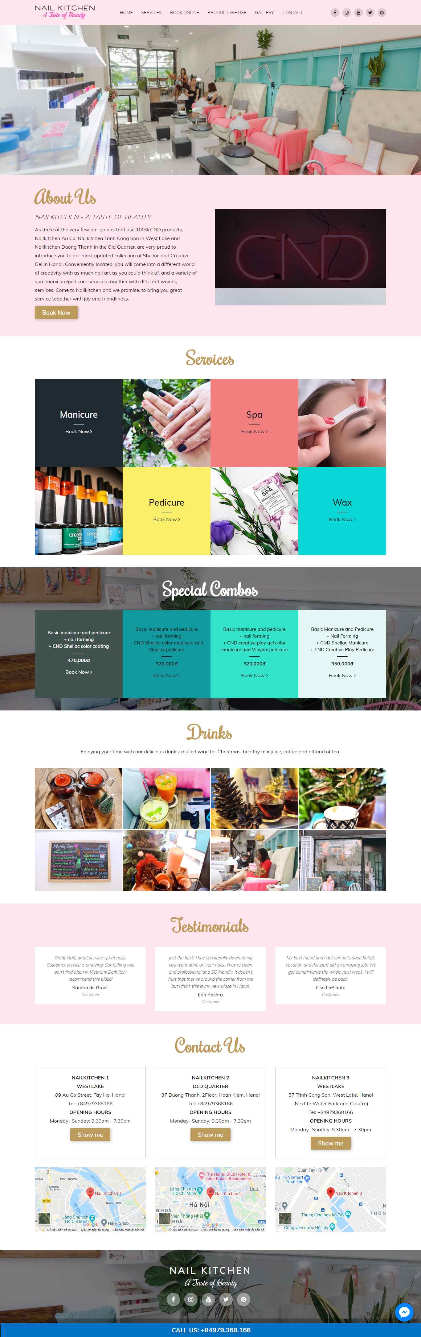 Thiết kế Website web salon nail - nailkitchenvn