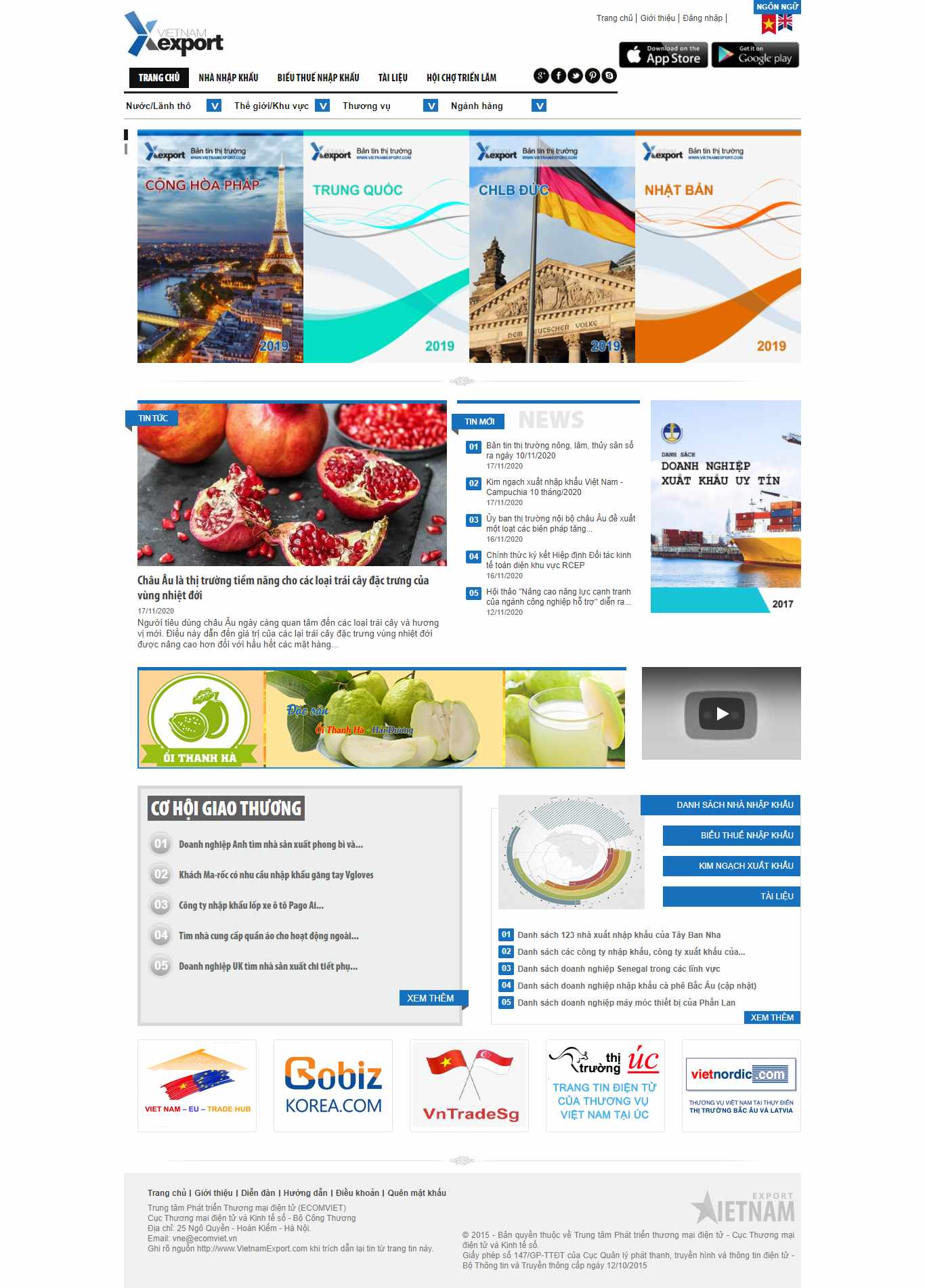 Thiết kế Website web tìm đối tác - vietnamexportcom