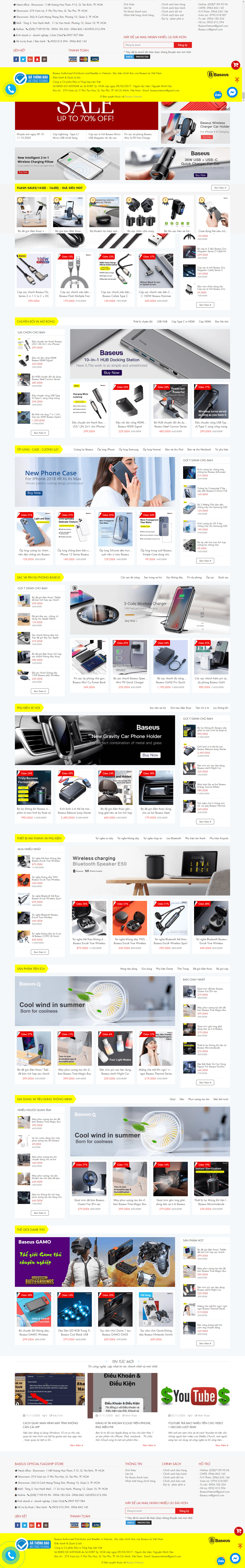 Thiết kế Website web sạc dự phòng - baseusvn