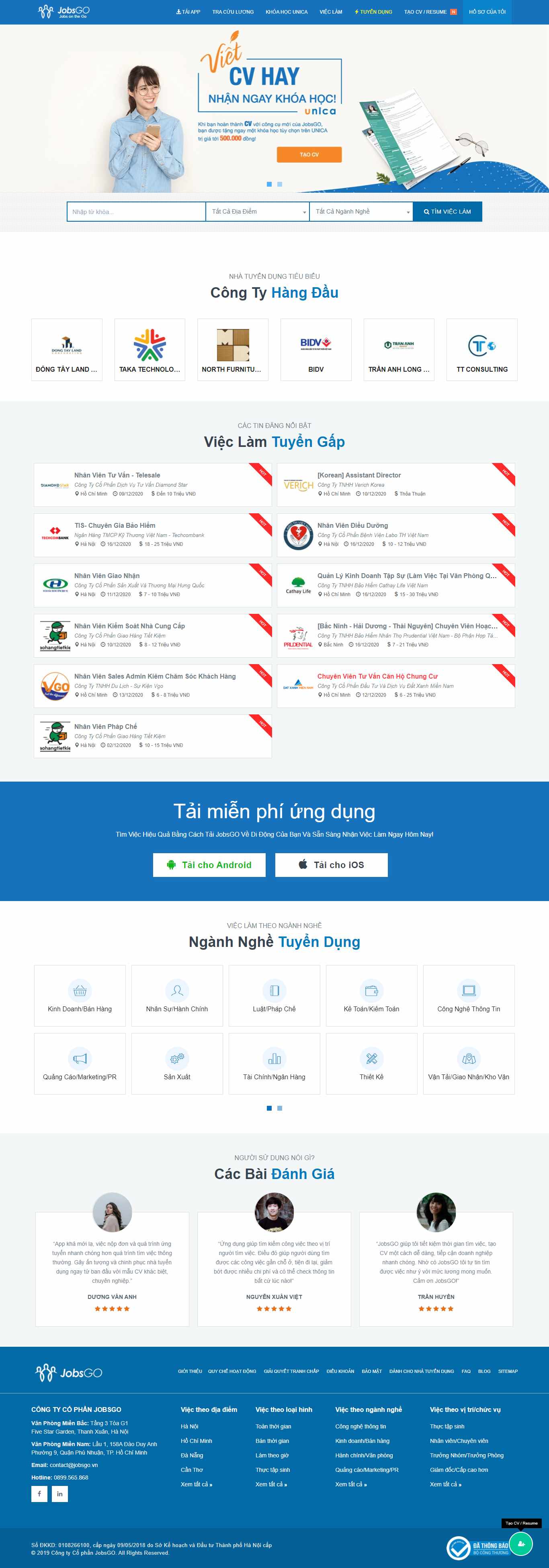 Thiết kế Website web tập đoàn - tổng công ty - jobsgovn