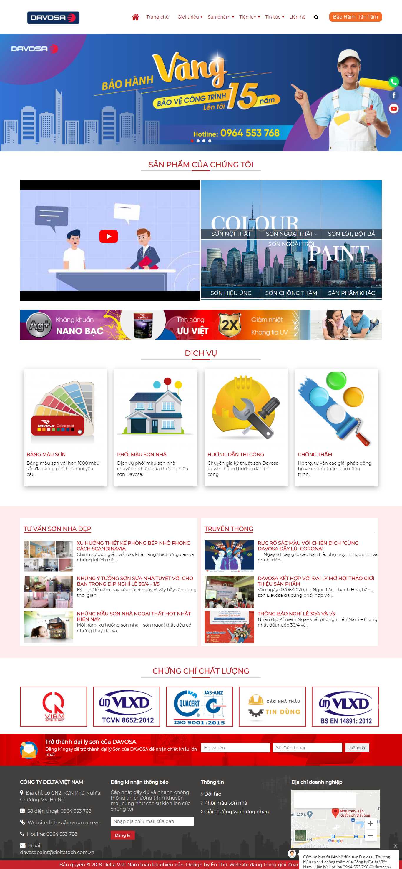 [kccpaint] Thiết kế Website web sơn ngoại thất - davosacomvn