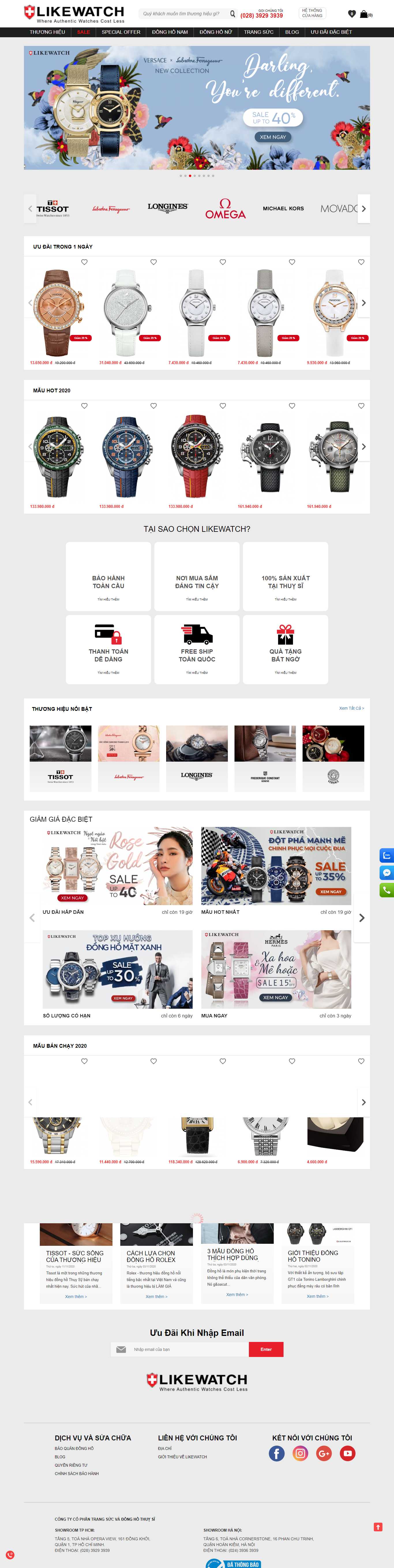 Thiết kế Website web shop đồng hồ - likewatchcom