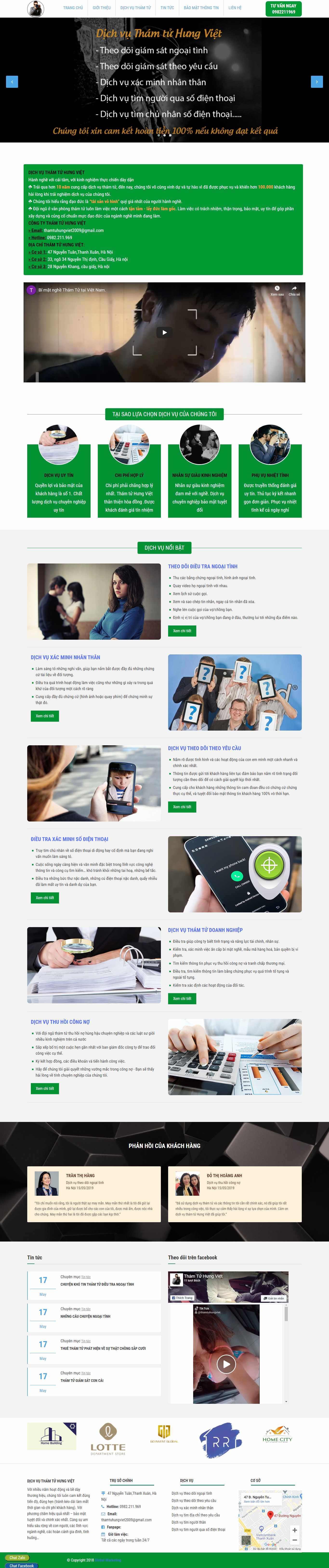 Thiết kế Website web thám tử - thamtuhungvietnet