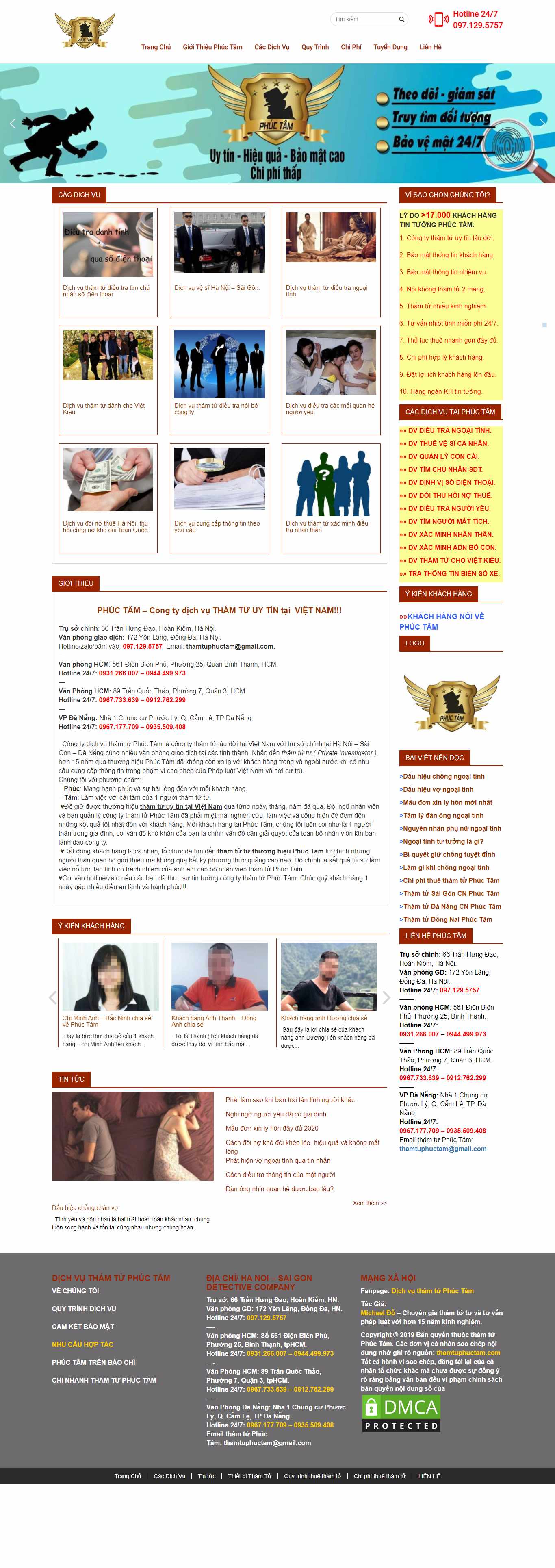 Thiết kế Website web thám tử - thamtuphuctamcom