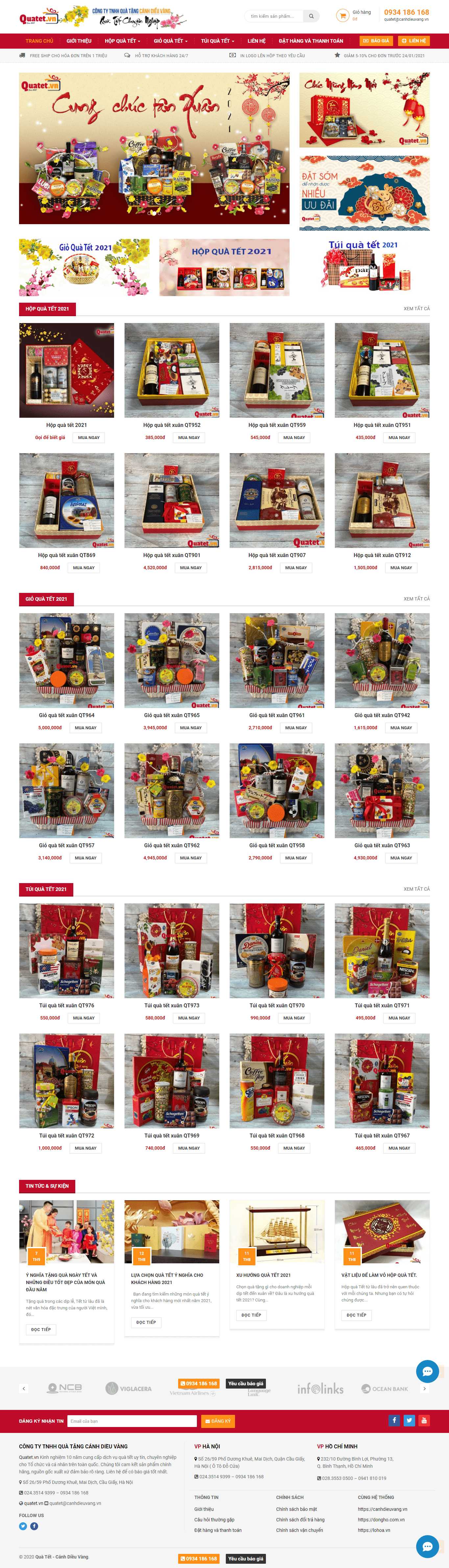 Thiết kế Website web shop quà tặng - quatetvn