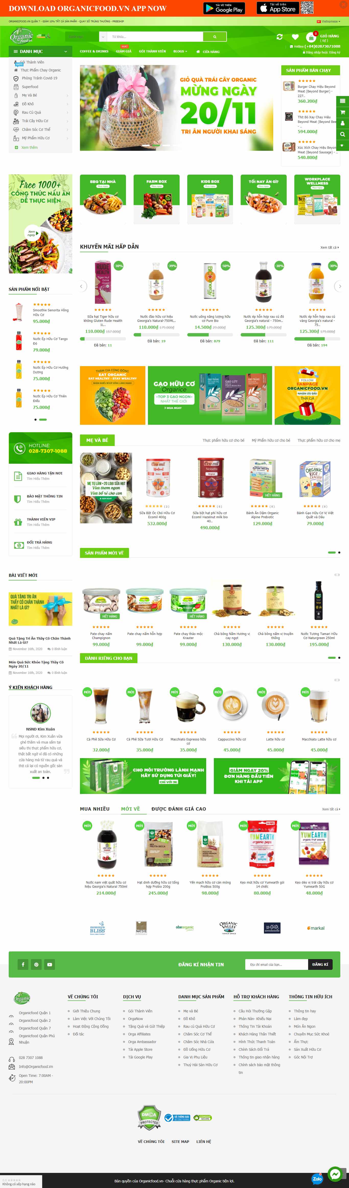 Thiết kế Website web thực phẩm sạch - organicfoodvn