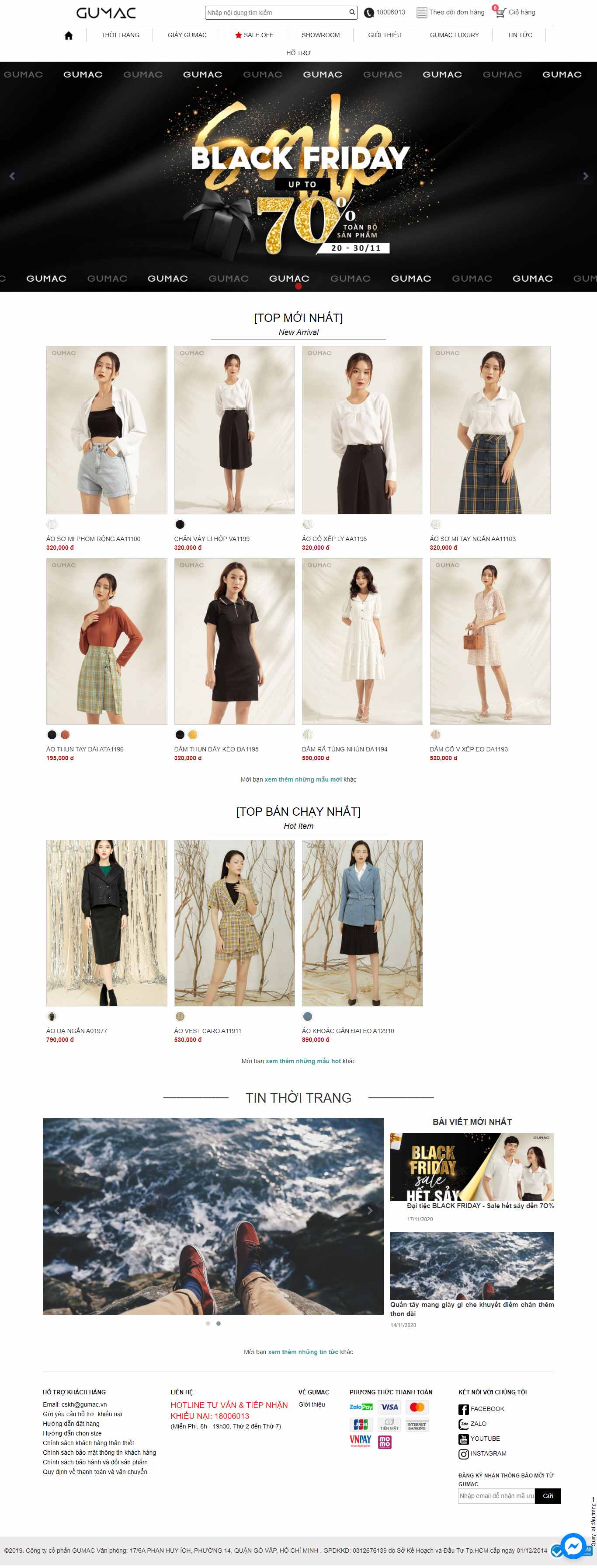 Thiết kế Website web thời trang công sở - gumacvn