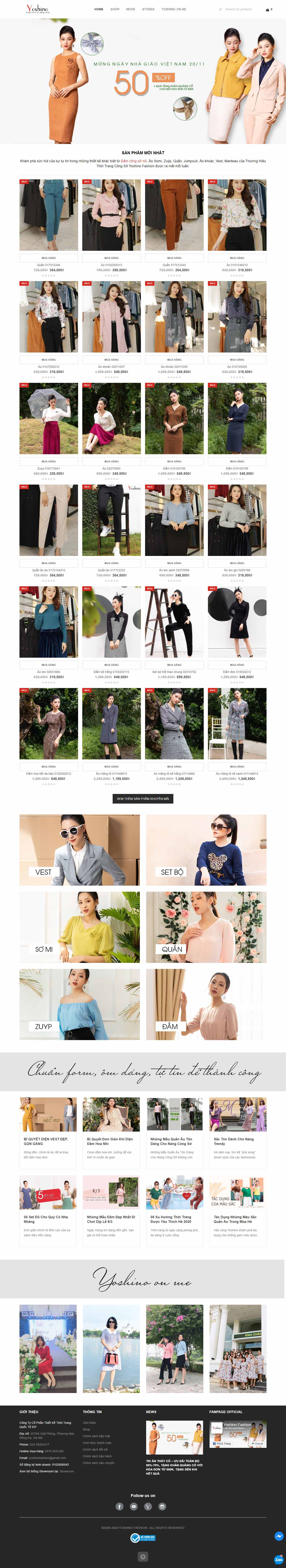 Thiết kế Website web thời trang công sở - yoshinocomvn