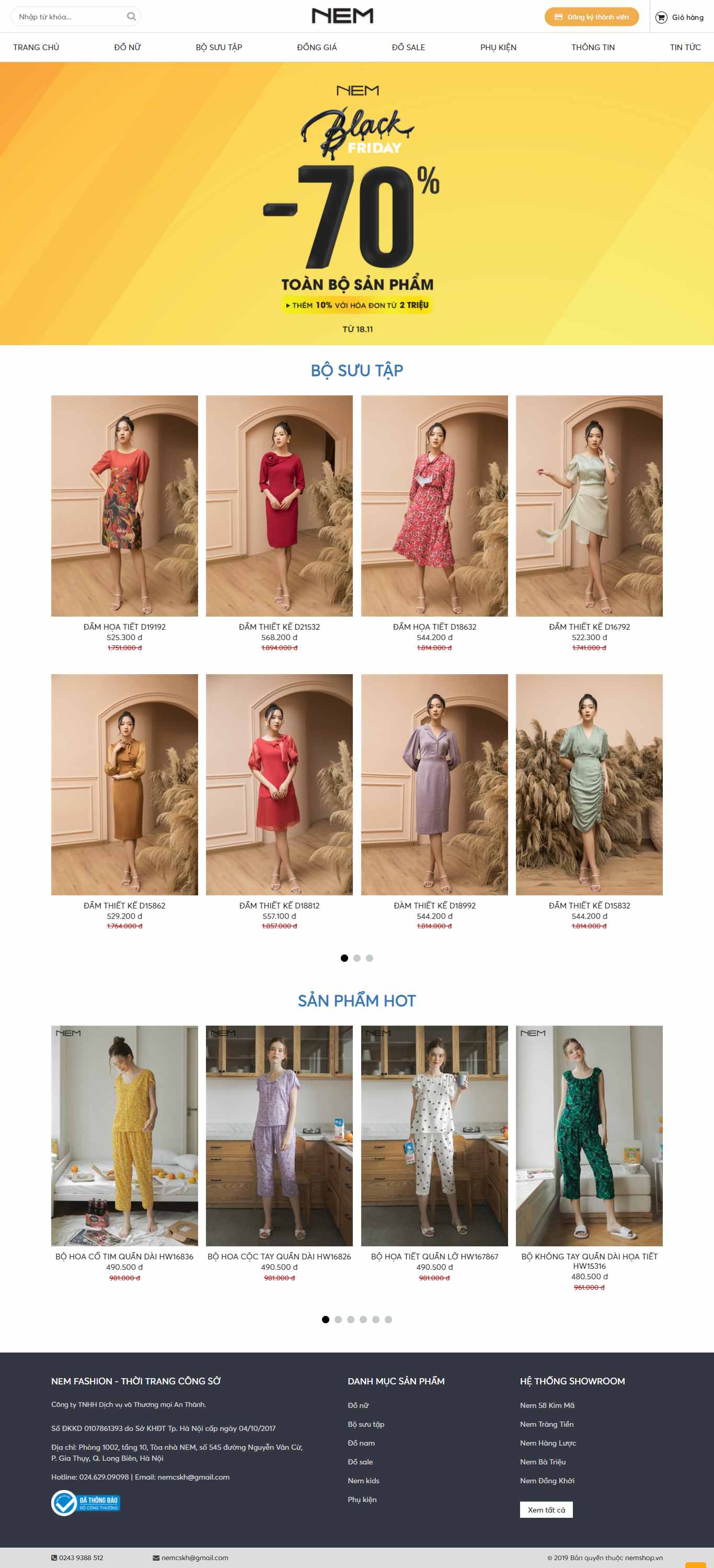 Thiết kế Website web thời trang công sở - nemshopvn
