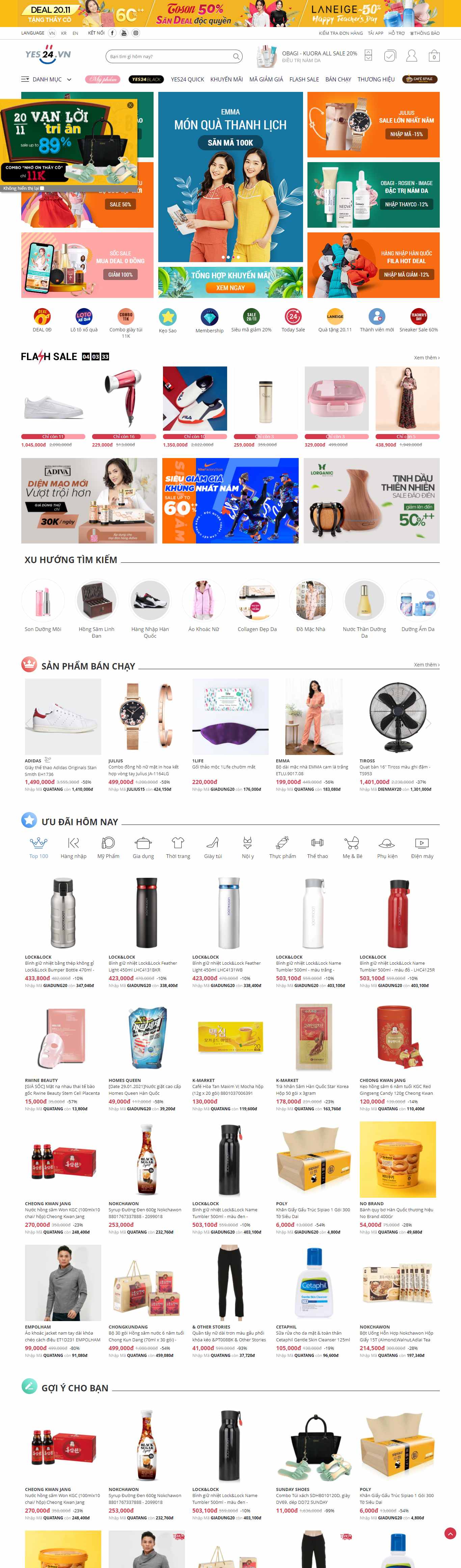 [] Thiết kế Website web mỹ phẩm làm đẹp - wwwyes24vn