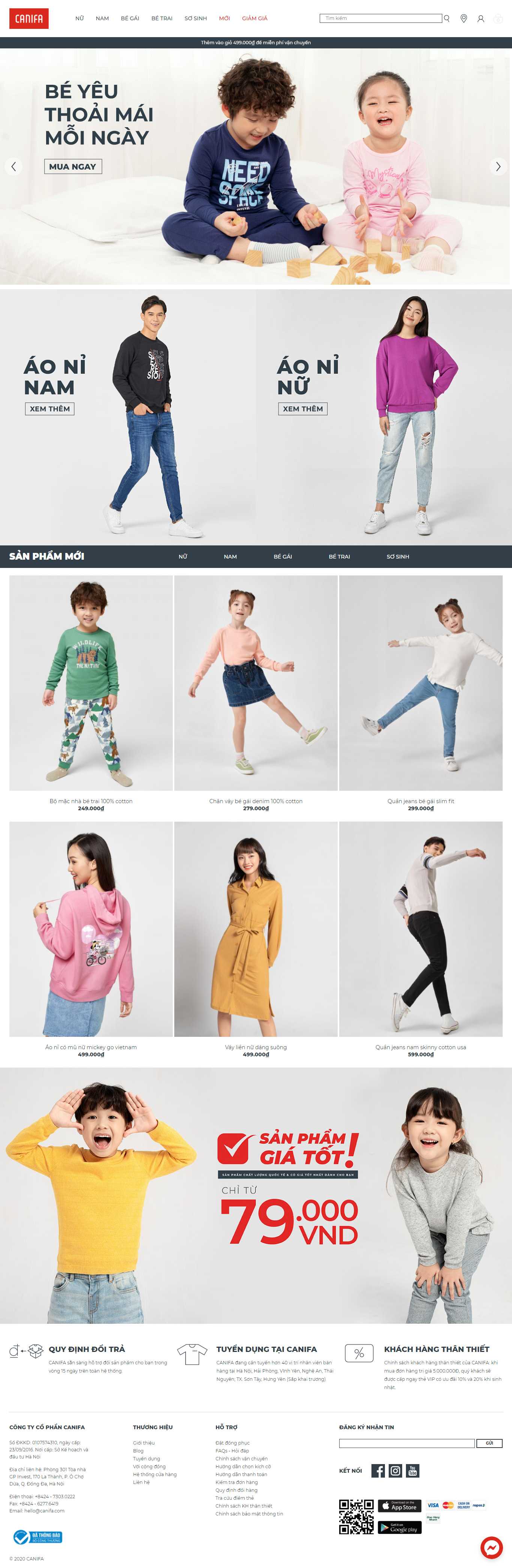 Thiết kế Website web thời trang nam - canifacom