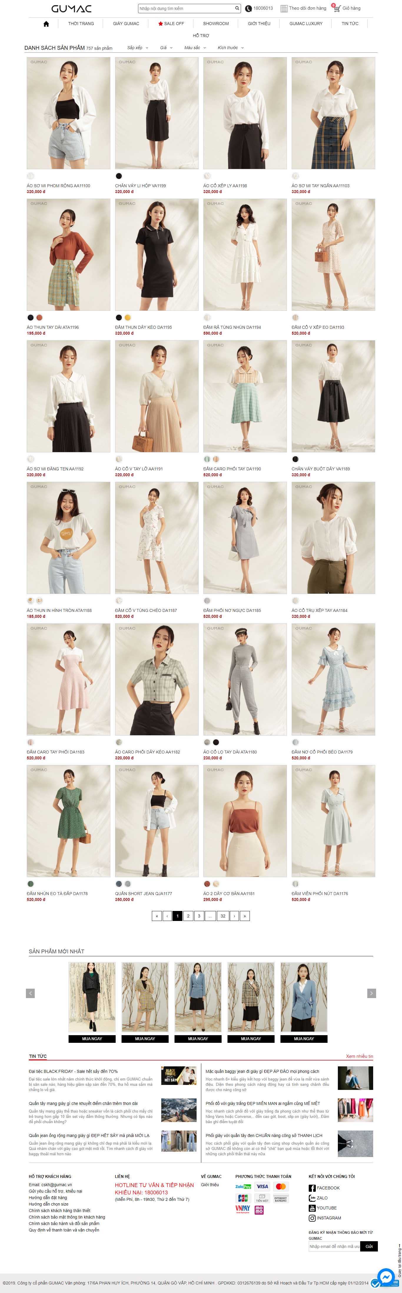 Thiết kế Website web thời trang nữ - gumacvn