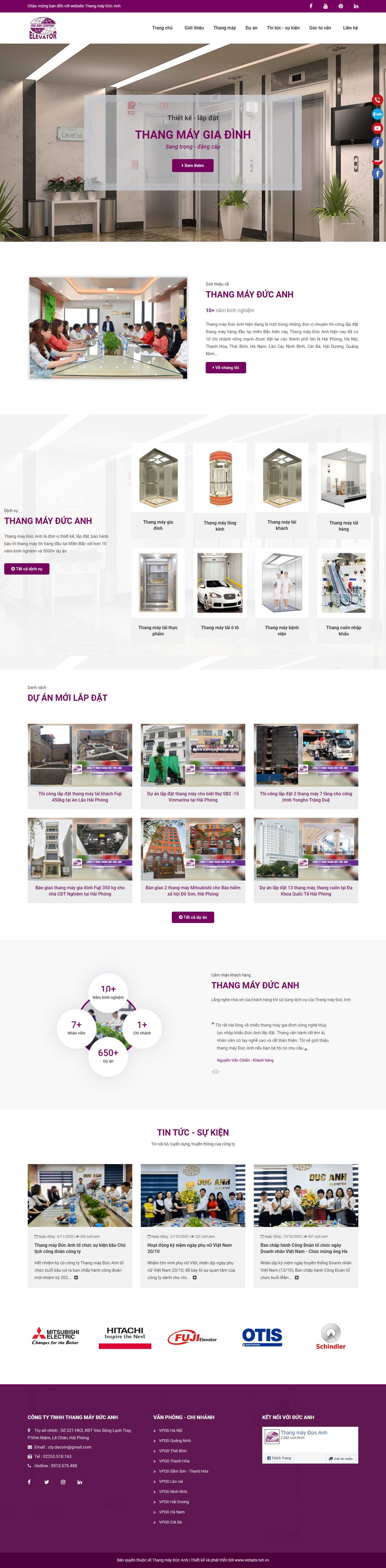 Thiết kế Website web thang máy - thangmayducanhcom