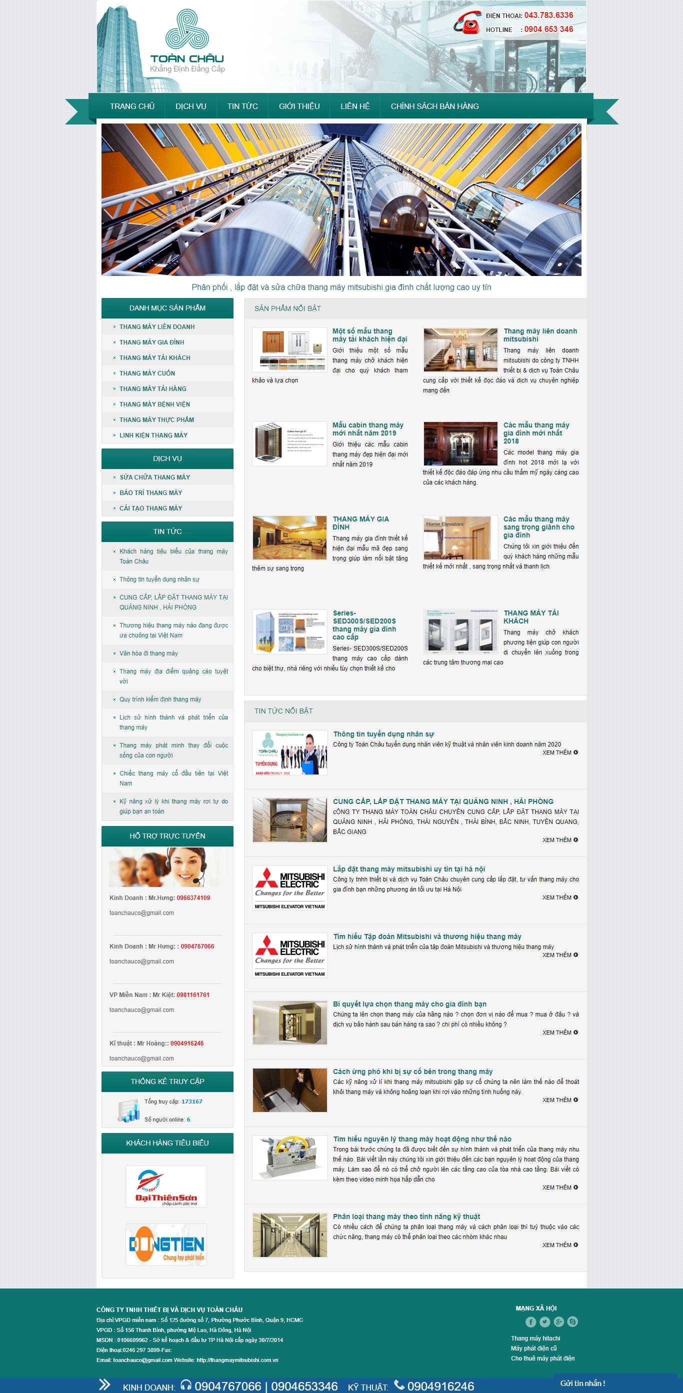 Thiết kế Website web thang máy - thangmaymitsubishicomvn