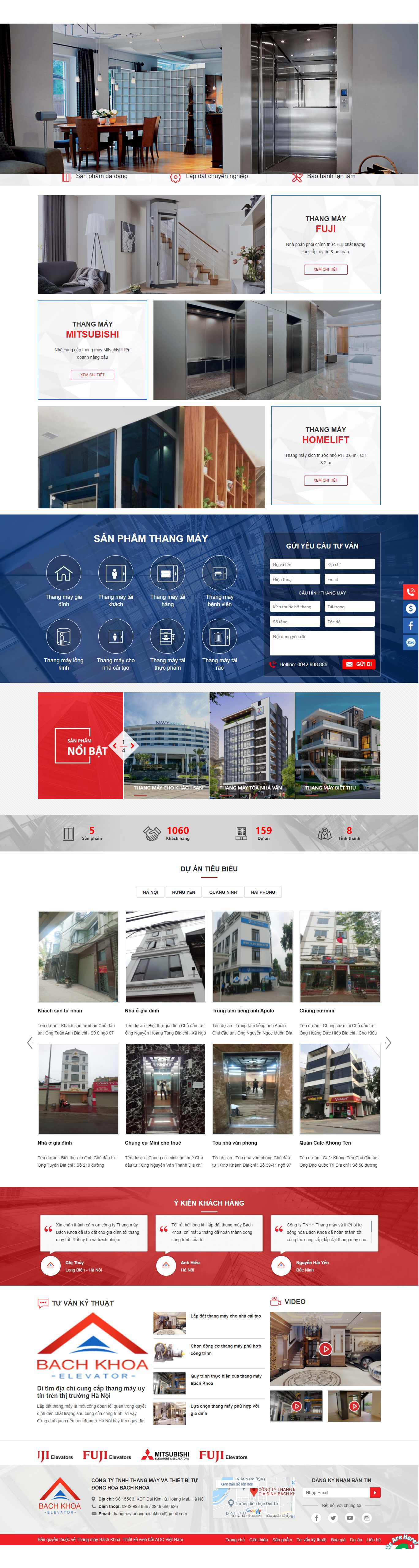 Thiết kế Website web thang máy - thangmaytudongcom