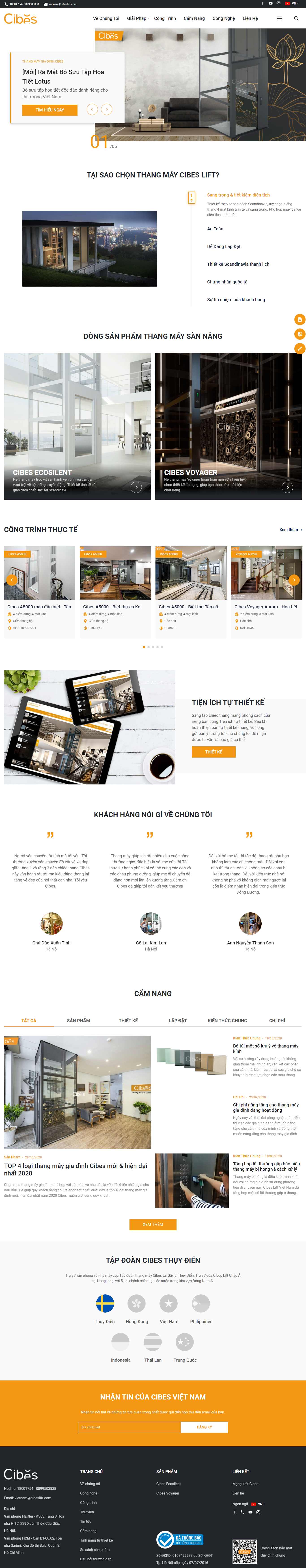 Thiết kế Website web thang máy - cibesliftcomvn