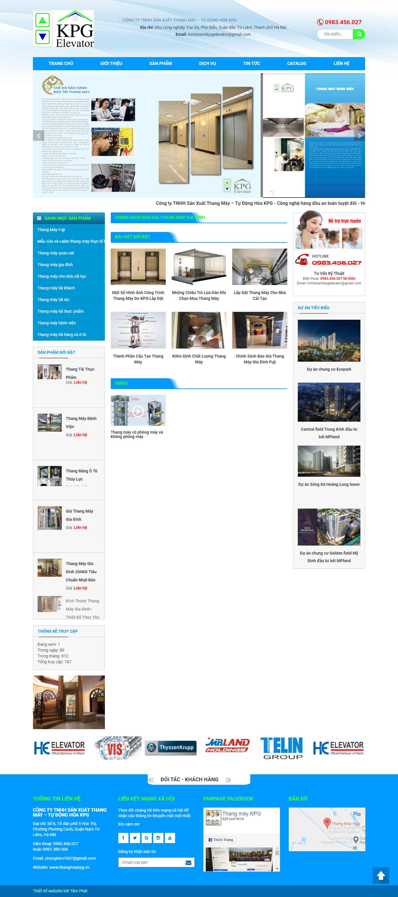 Thiết kế Website web thang máy - thangmaykpgvn