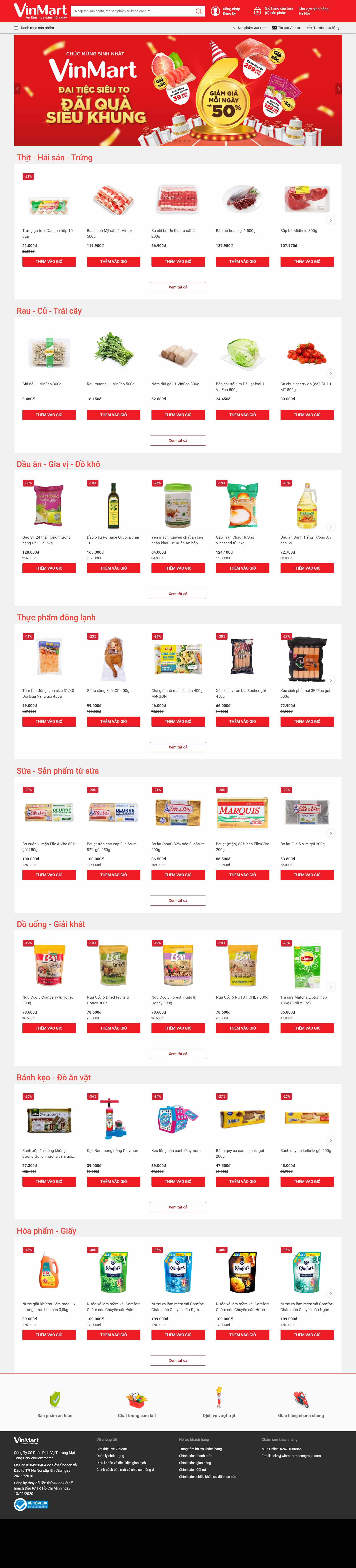 Thiết kế Website web siêu thị - vinmartcom