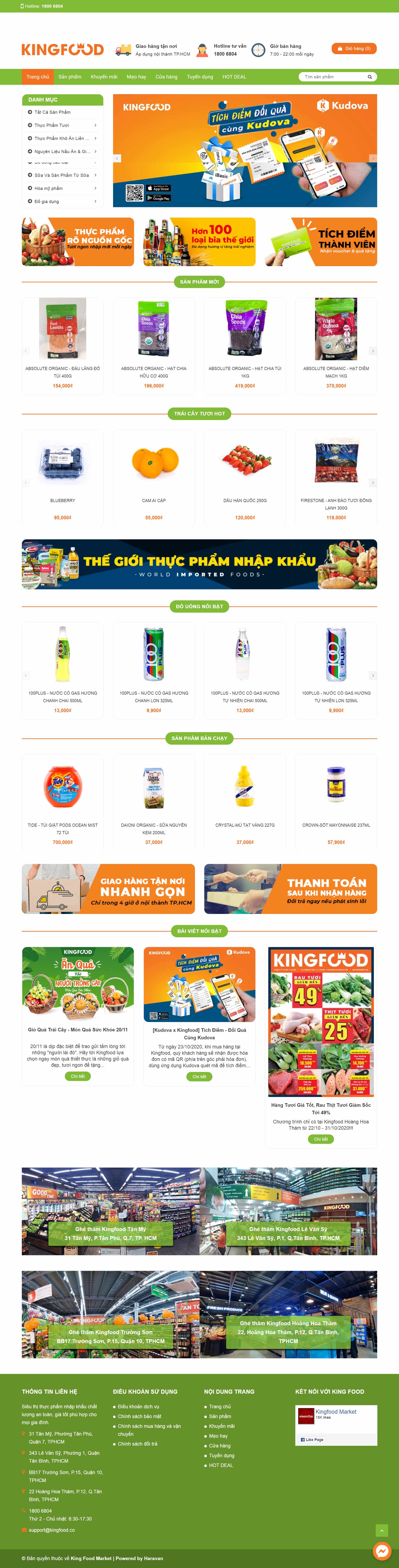 Thiết kế Website web siêu thị - wwwkingfoodmarketcom