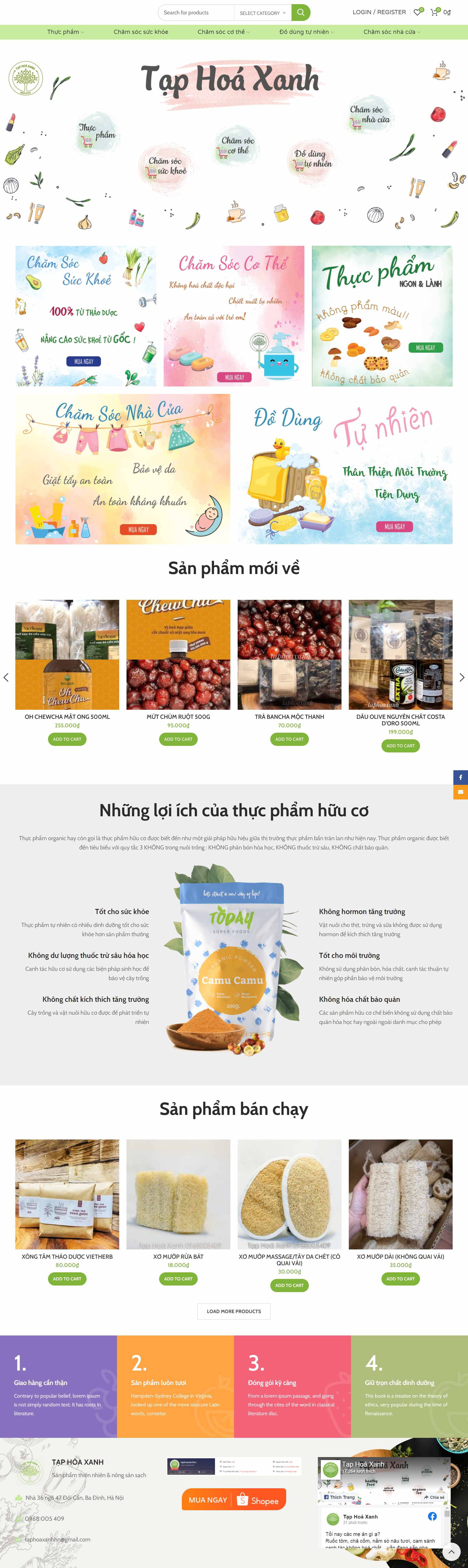 Thiết kế Website web tạp hóa - taphoaxanhhncom