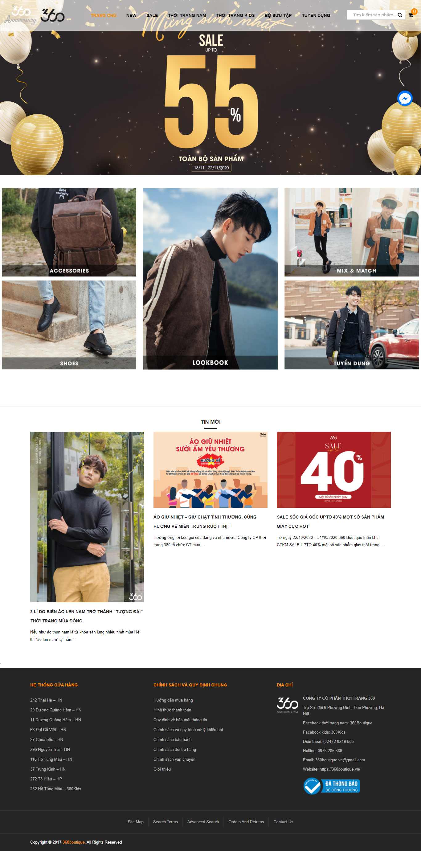Thiết kế Website web shop quần áo - 360boutiquevn