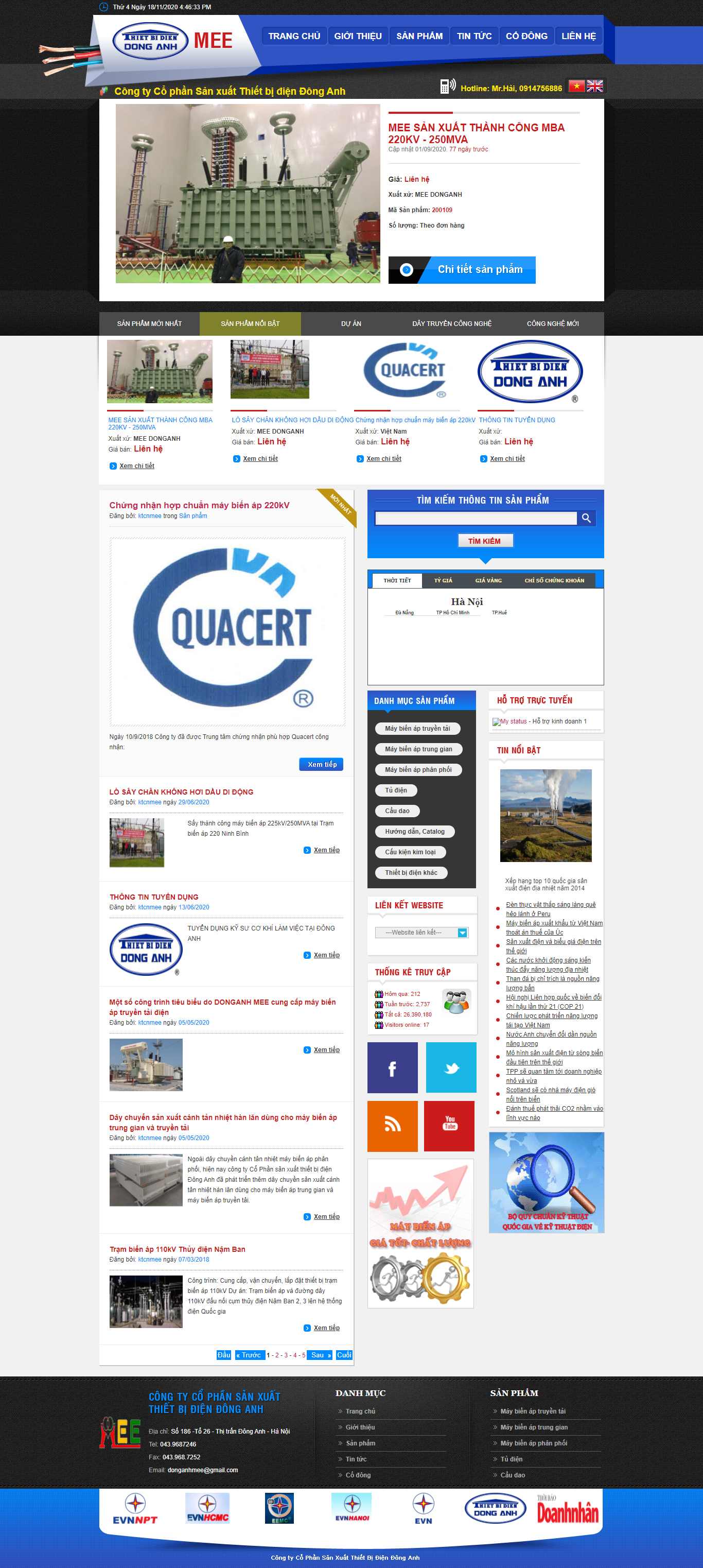 Thiết kế Website web thiết bị điện - wwwthietbidiendonganhcomvn