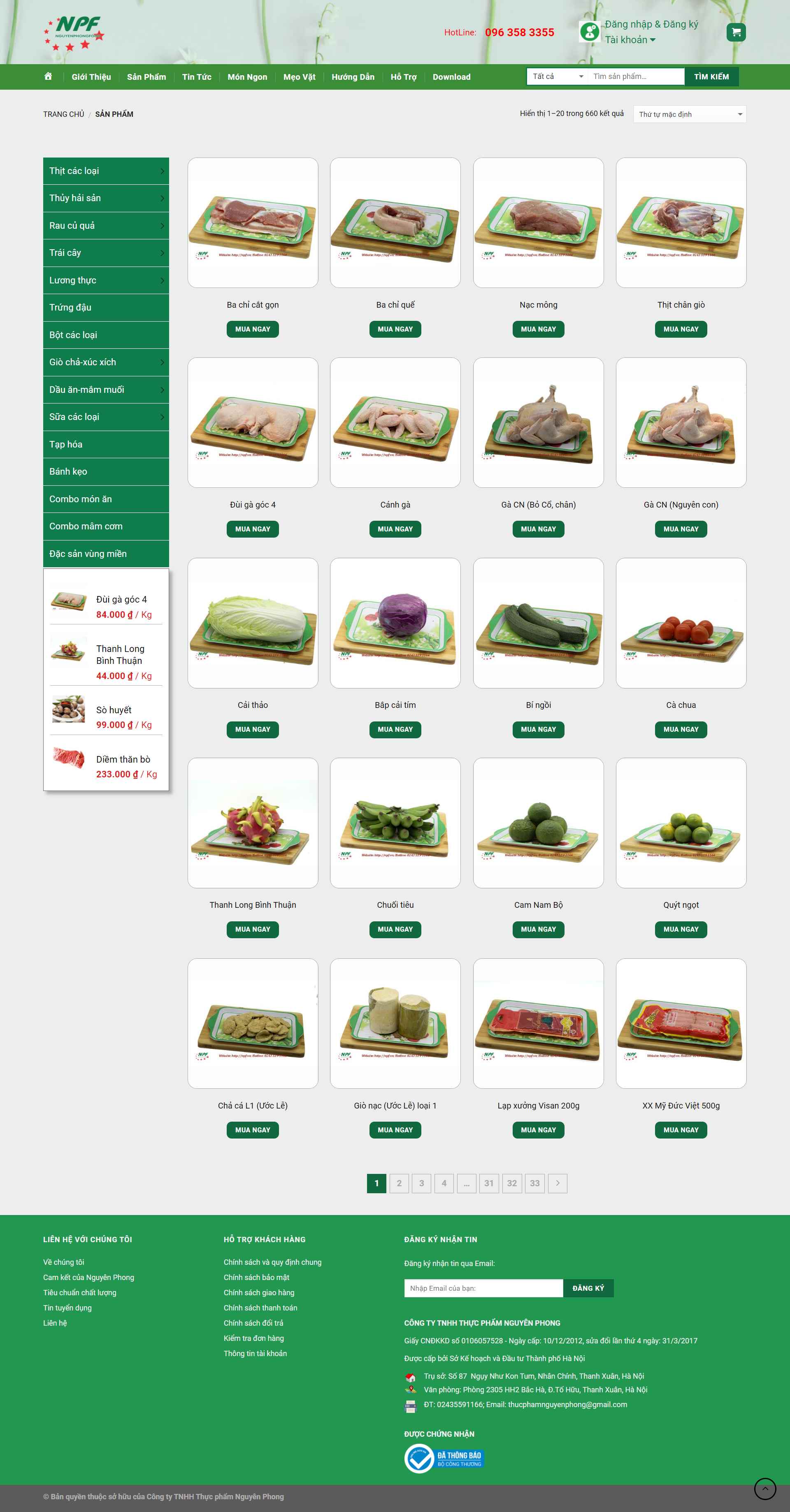 Thiết kế Website web tạp hóa - npfvn