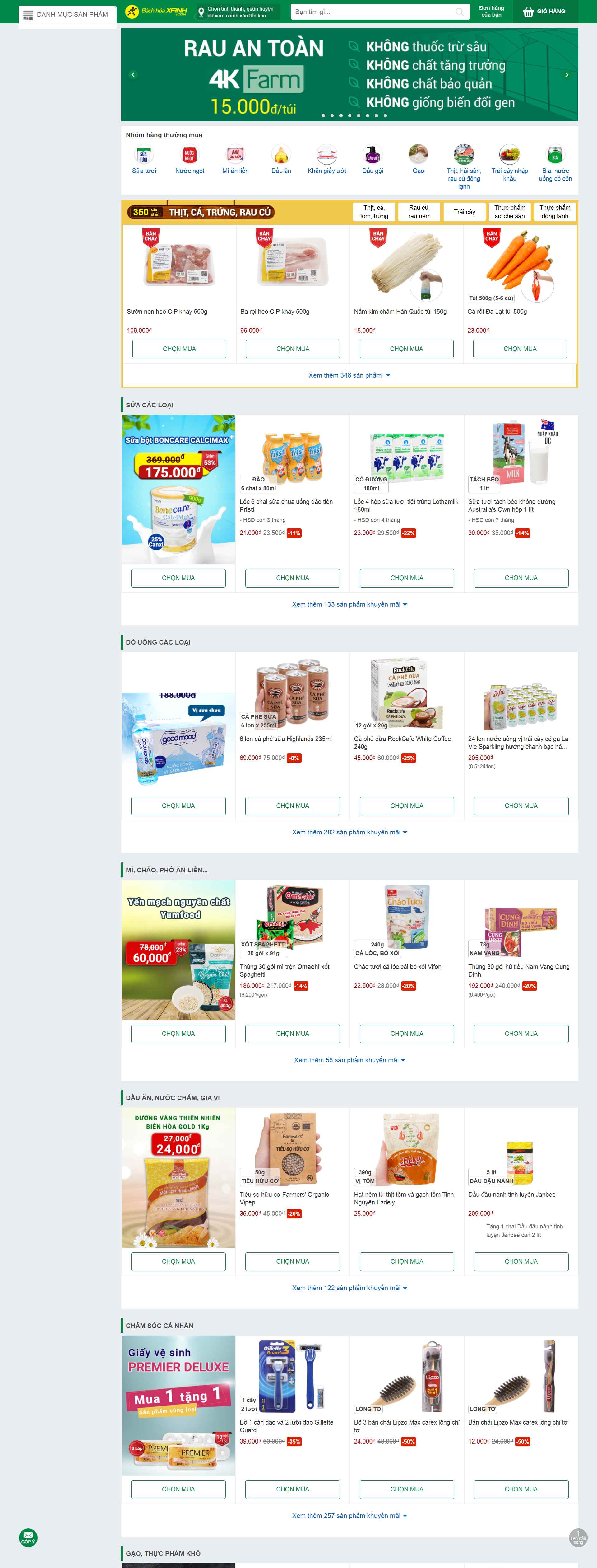 Thiết kế Website web tạp hóa - wwwbachhoaxanhcom
