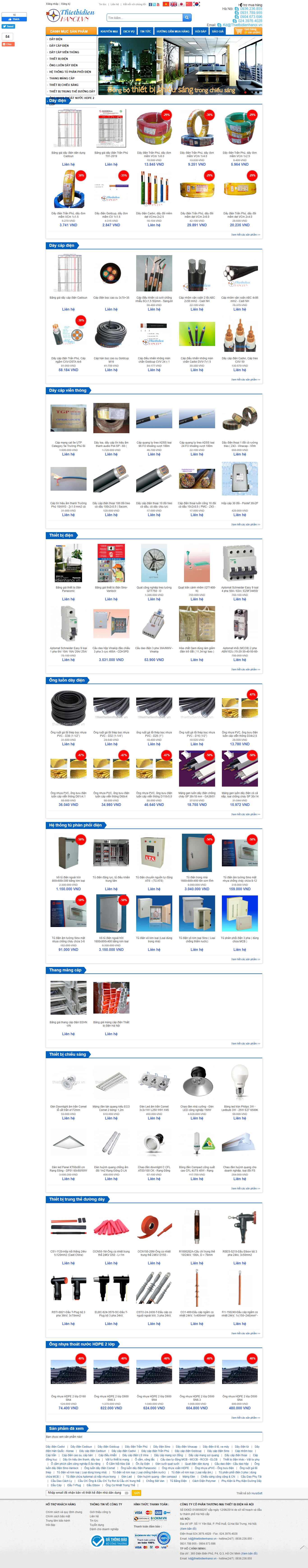Thiết kế Website web thiết bị điện - thietbidienhanoivn