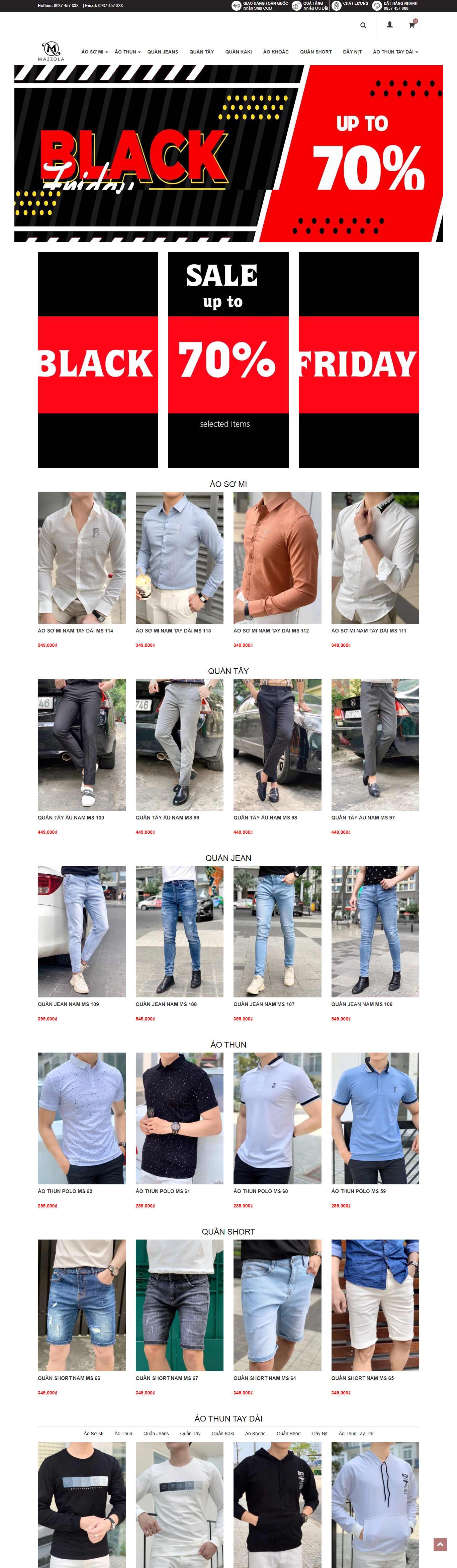 Thiết kế Website web shop quần áo - mazzolavn
