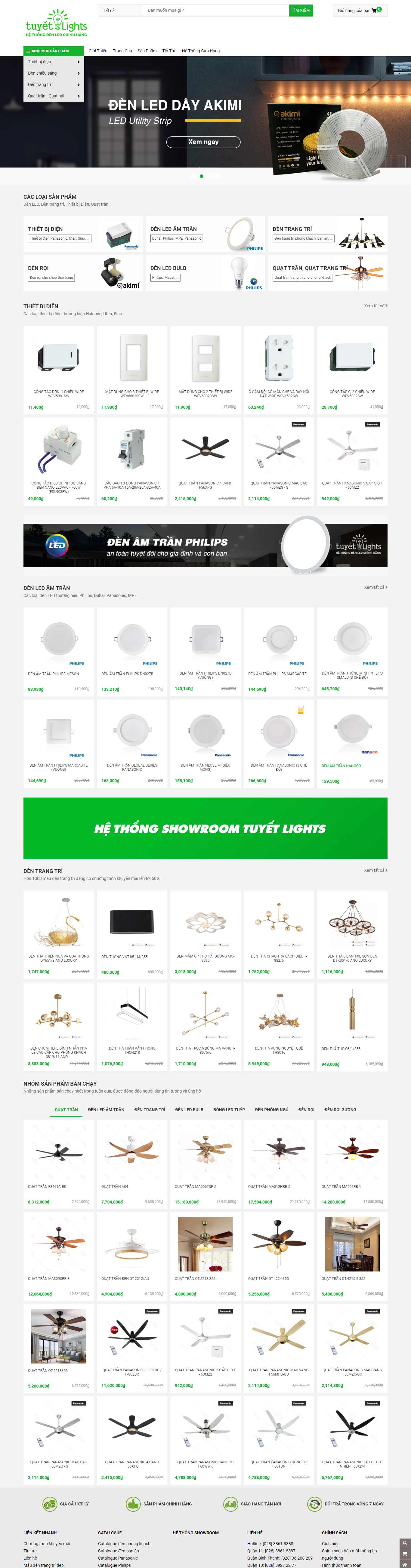 Thiết kế Website web thiết bị điện - tuyetlightscom