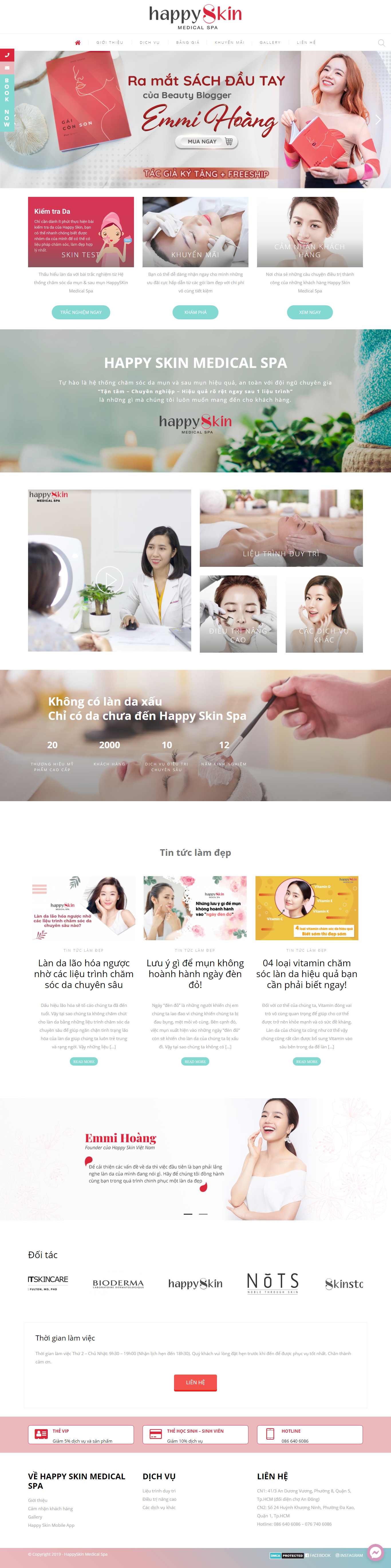 Thiết kế Website web spa nối mi - wwwhappyskinspavn