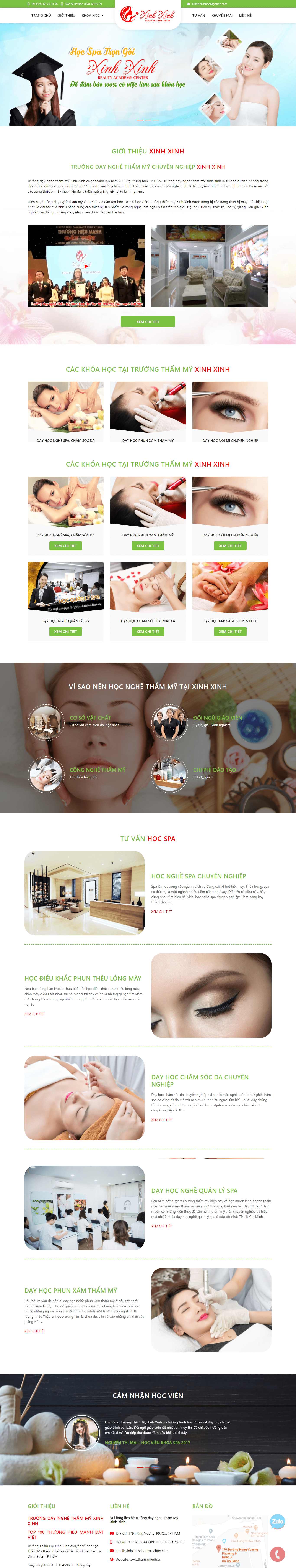 Thiết kế Website web spa nối mi - thammyxinhvn