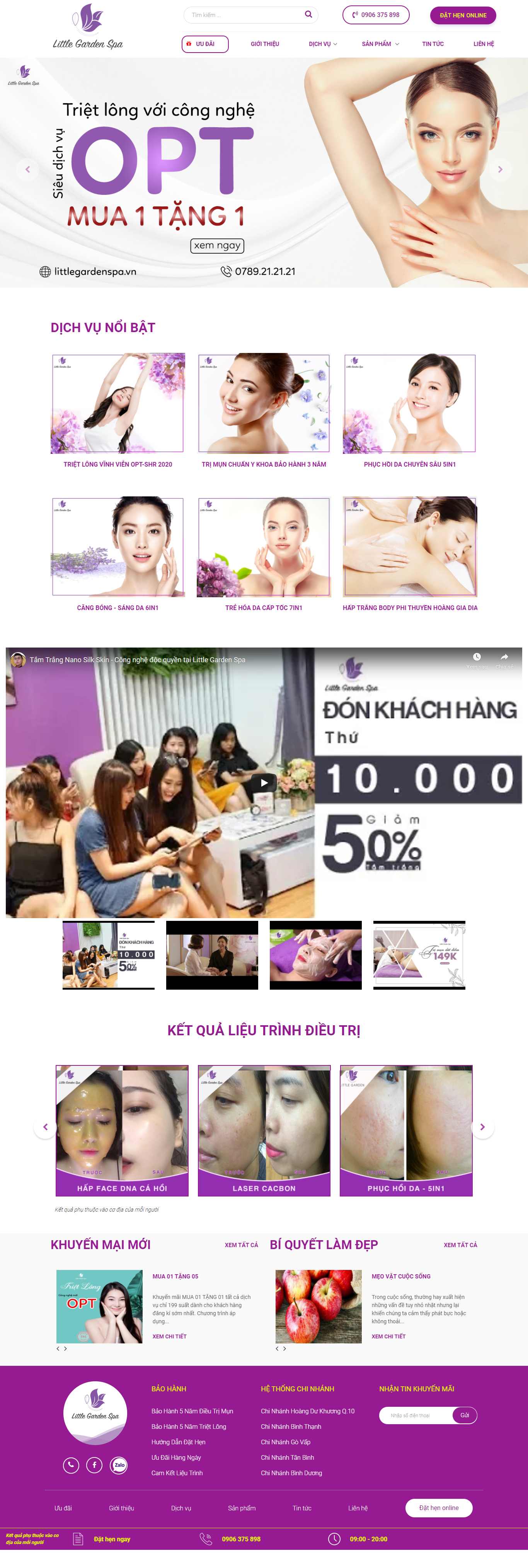 Thiết kế Website web spa nối mi - littlegardenspavn
