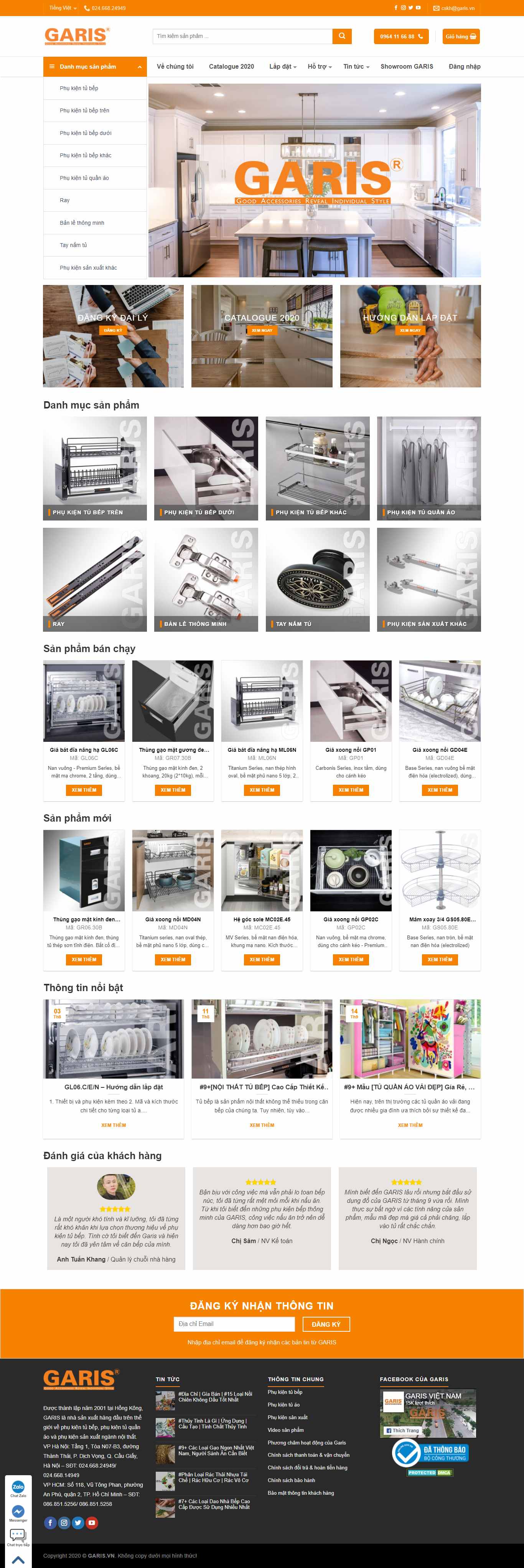 Thiết kế Website web thiết bị nhà bếp - garisvn