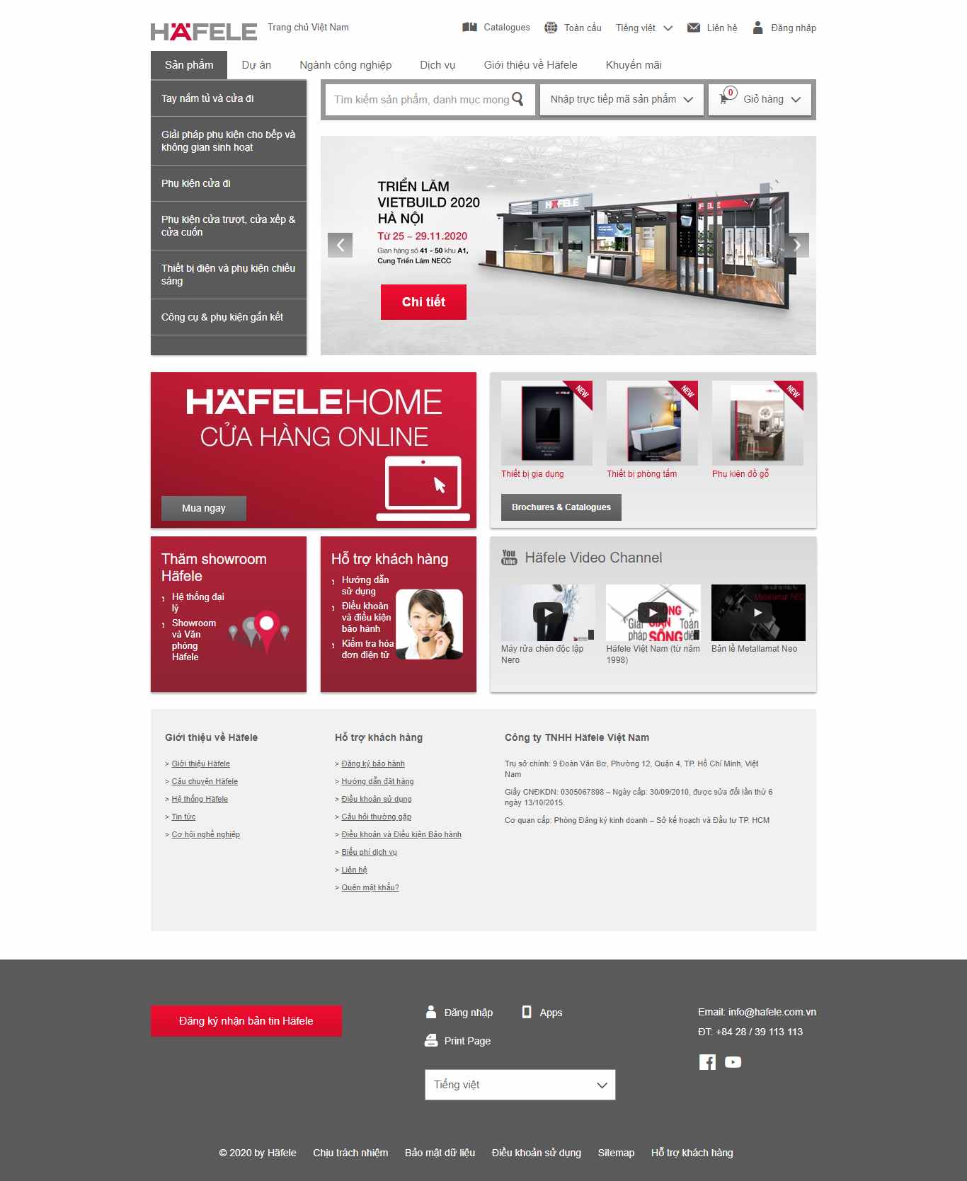 Thiết kế Website web thiết bị nhà bếp - wwwhafelecomvn