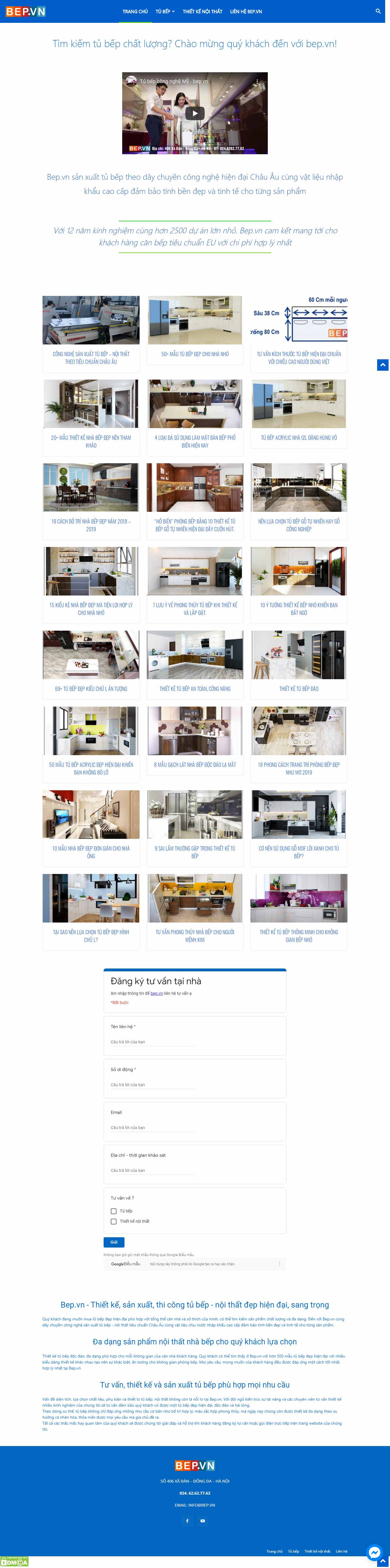 Thiết kế Website web tủ bếp - bepvn