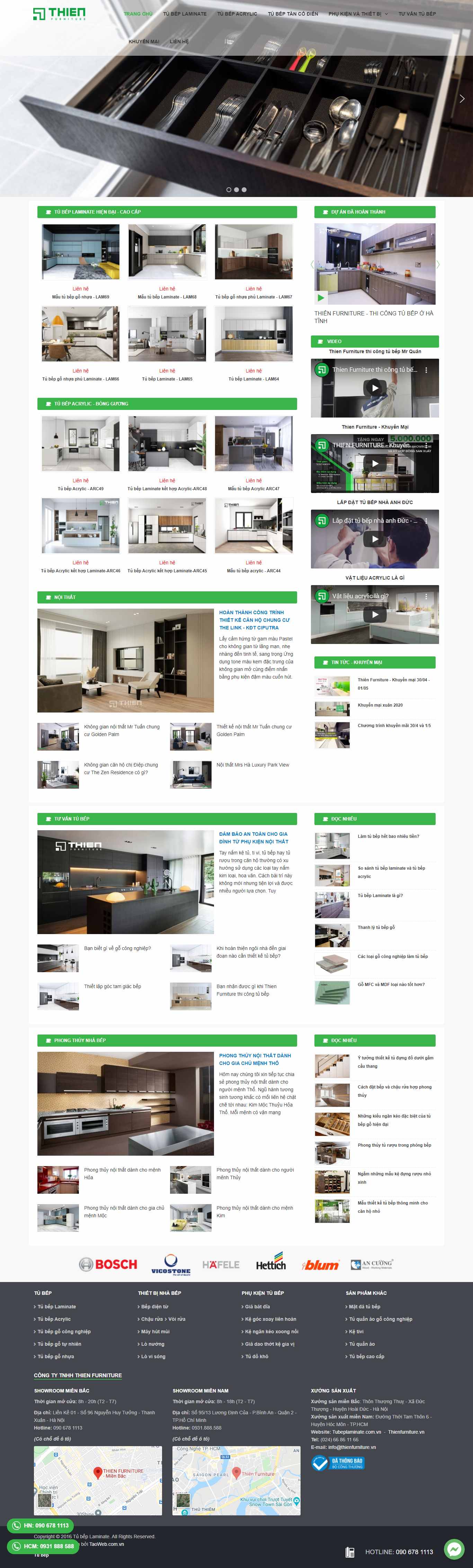 Thiết kế Website web thiết bị nhà bếp - tubeplaminatecomvn