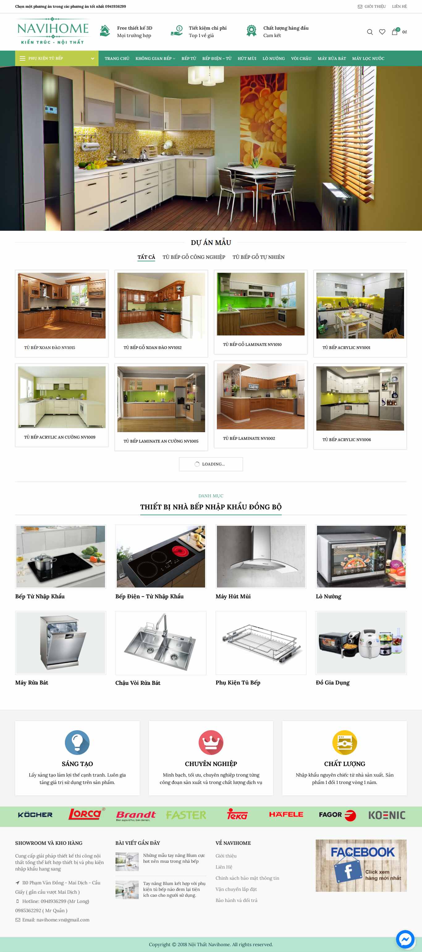 Thiết kế Website web thiết bị nhà bếp - navihomevn