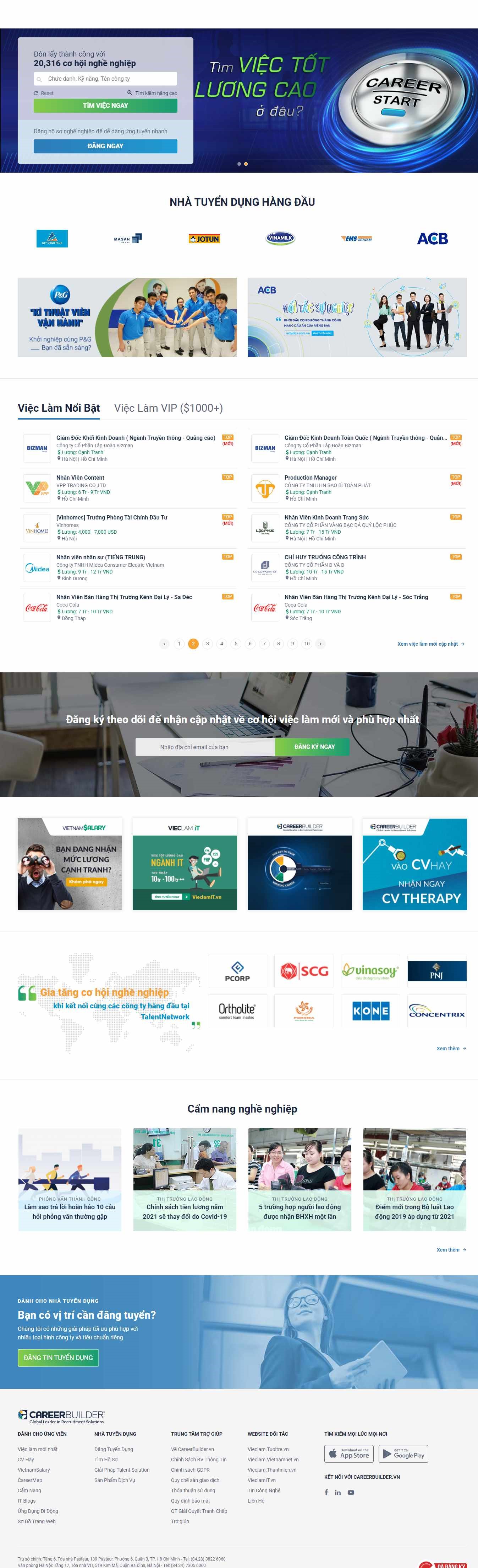 Thiết kế Website web tìm việc nhanh - careerbuildervn