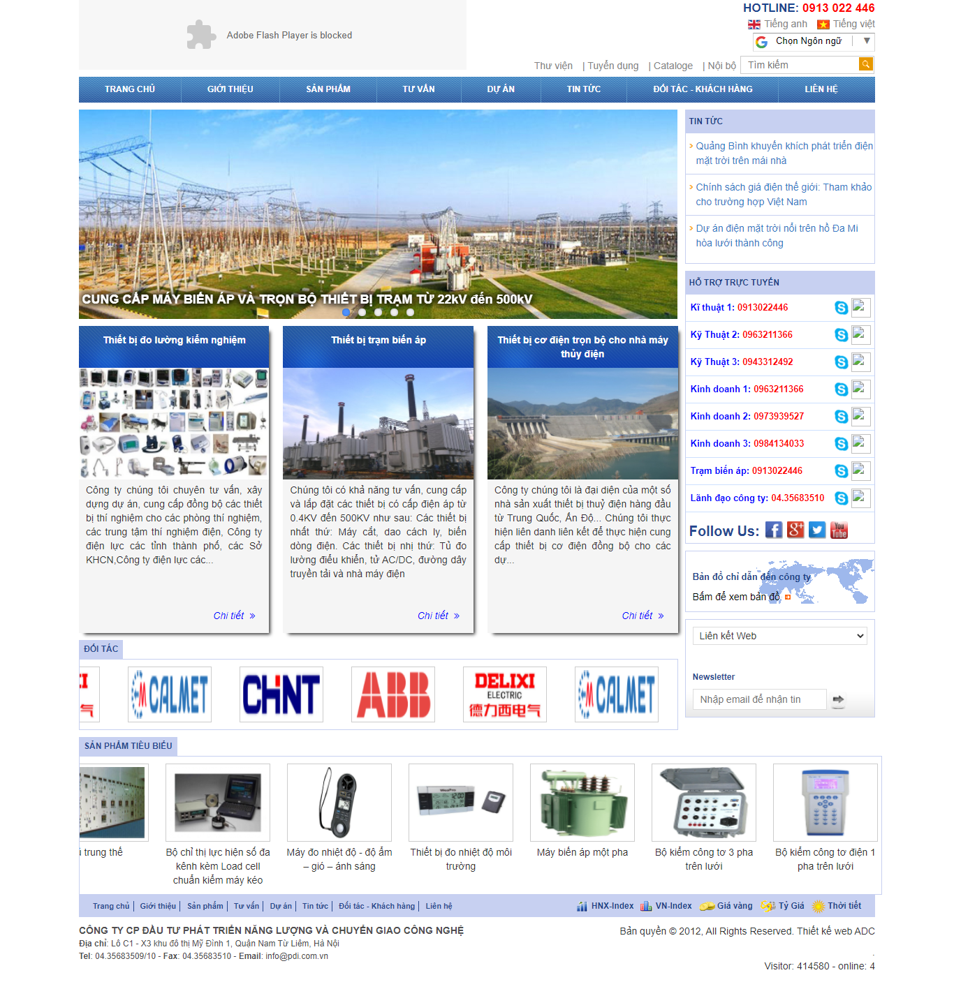 Thiết kế Website web thiết bị thủy điện - pdicomvn