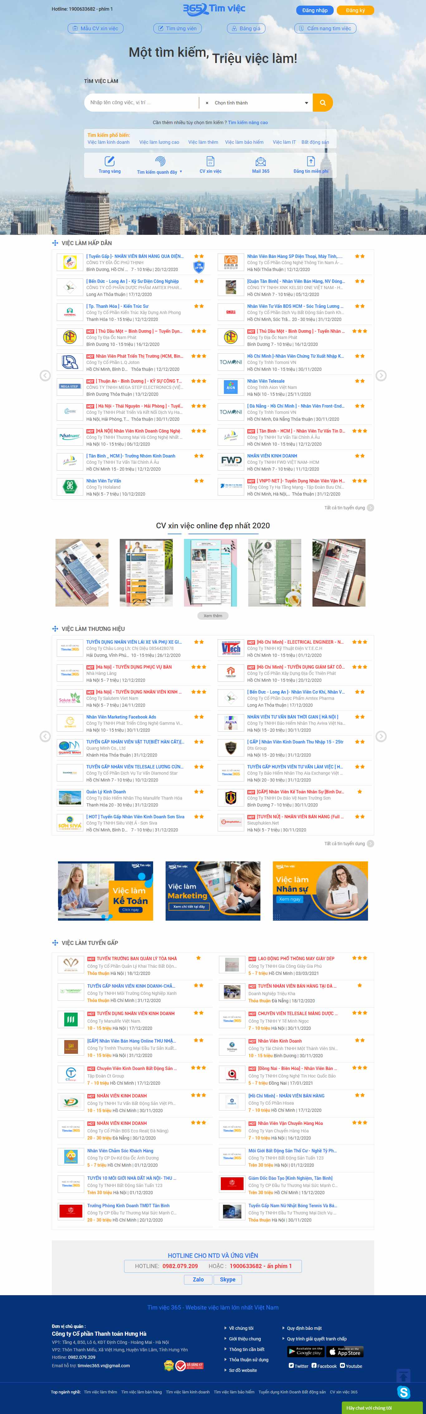 Thiết kế Website web tìm việc nhanh - timviec365vn
