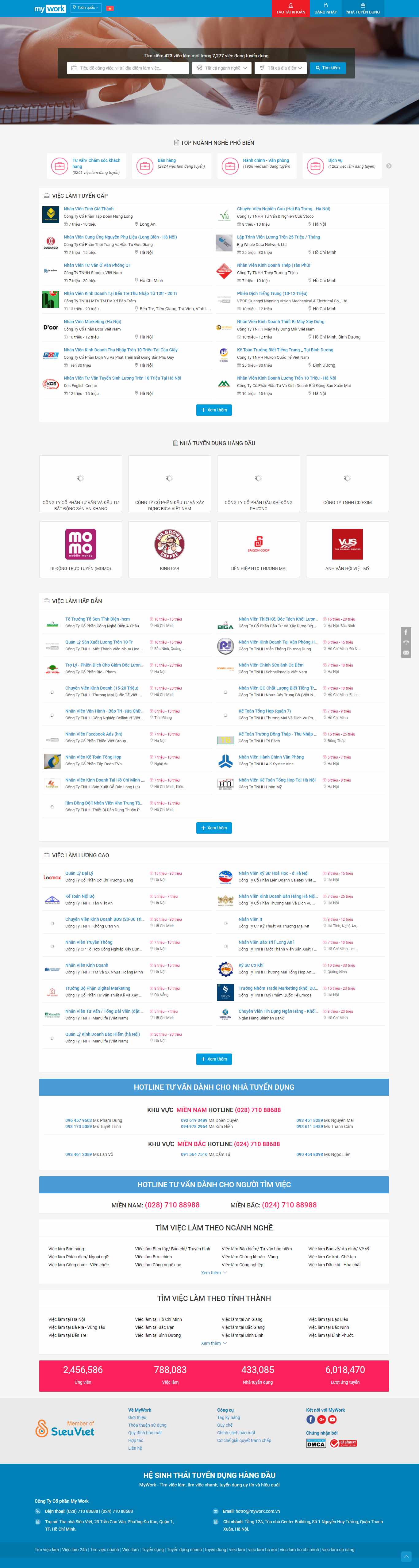 Thiết kế Website web tìm việc nhanh - myworkcomvn