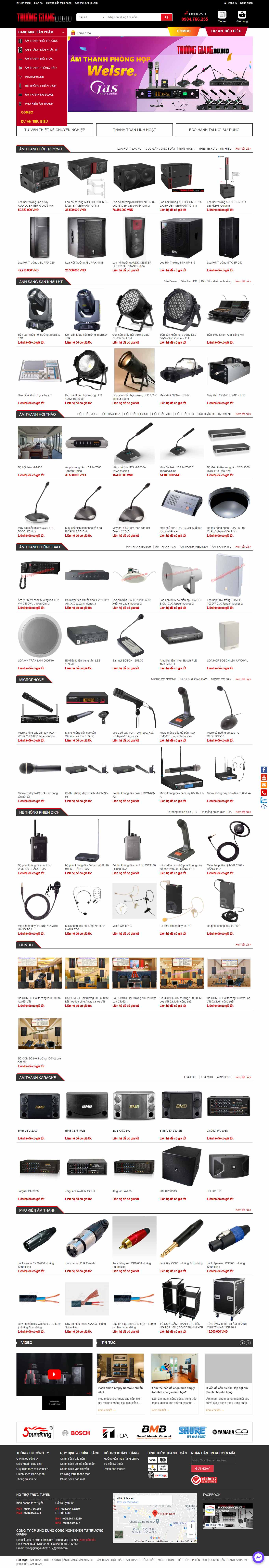 Thiết kế Website web thiết bị âm thanh - truonggiangaudiovn